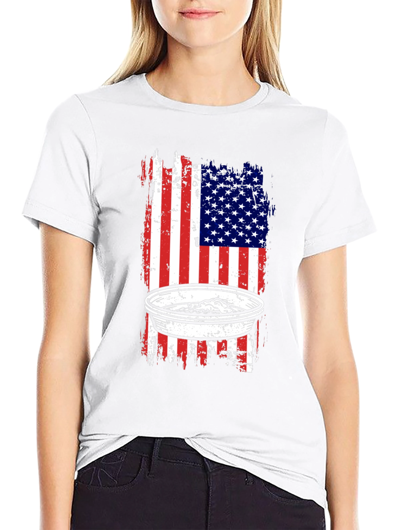 USA Flag Dip T-Shirt - Patriotic Apparel