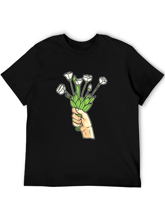 Floral Hand T-Shirt - Black