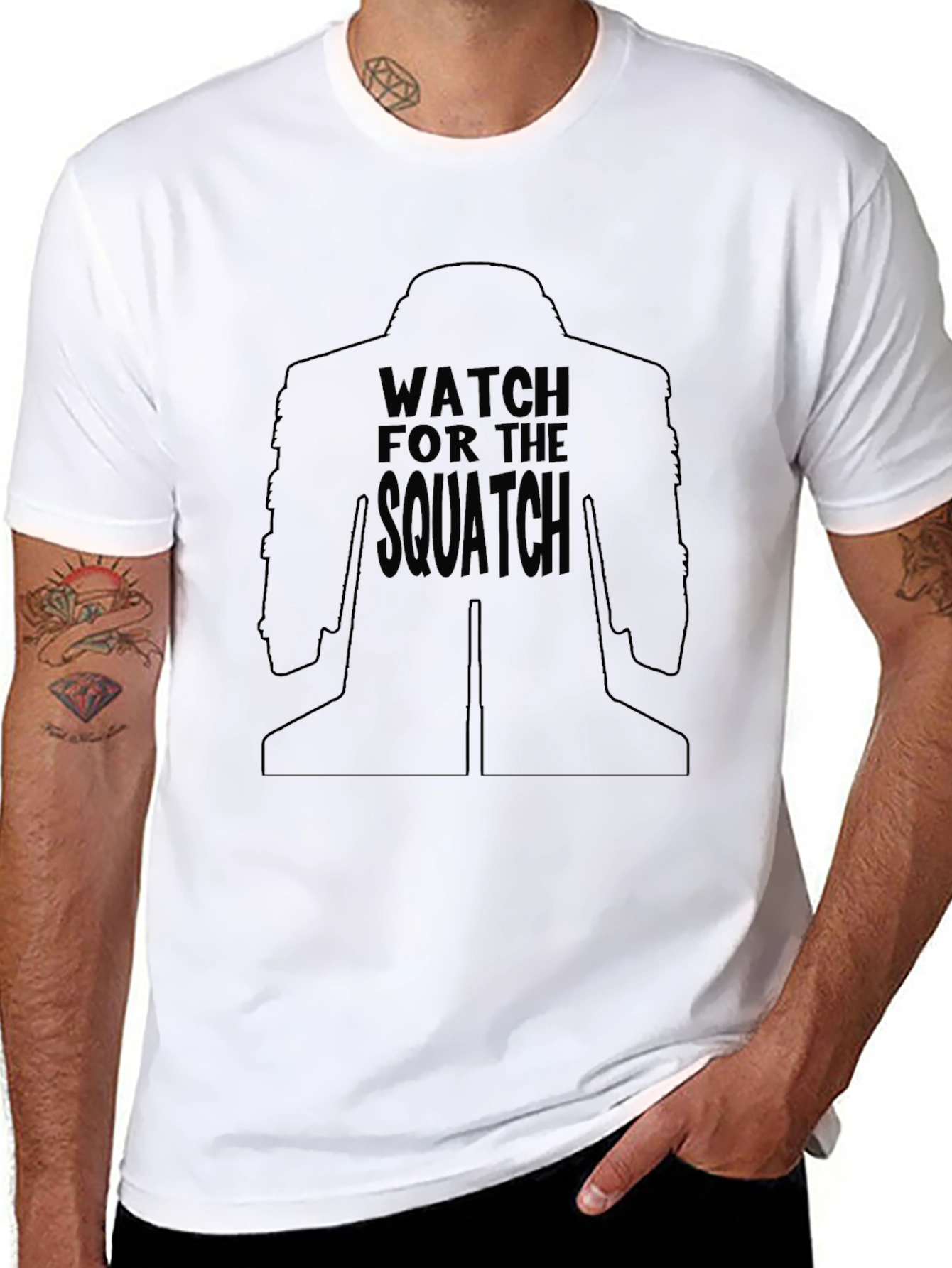 Watch for the Squatch Black T-Shirt