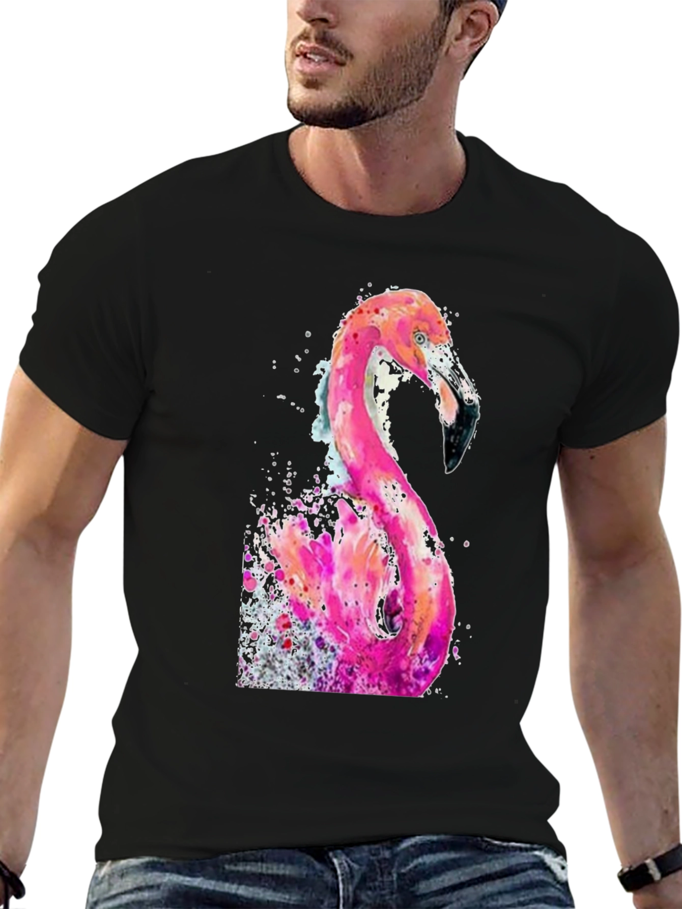 Flamingo Watercolor Graphic T-Shirt