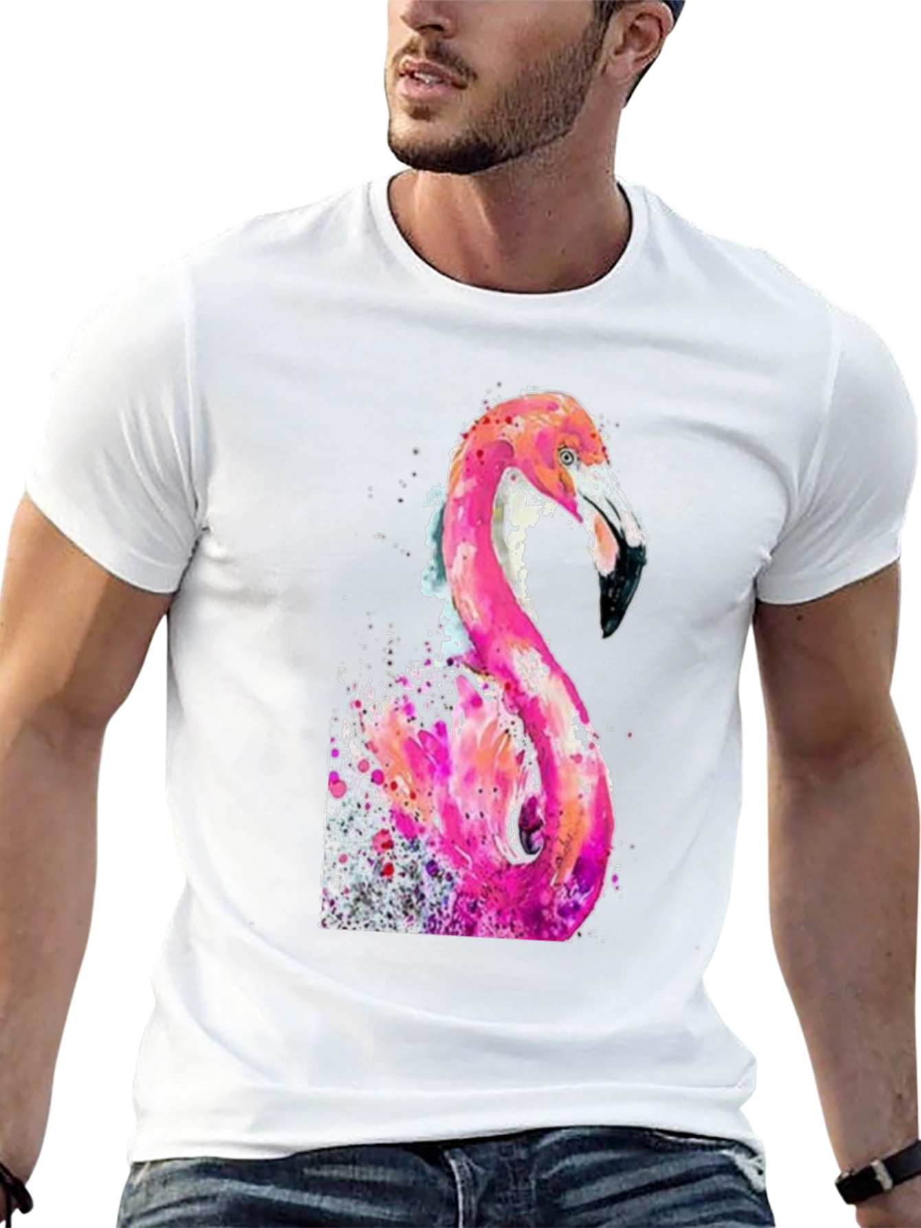 Flamingo Watercolor Graphic T-Shirt
