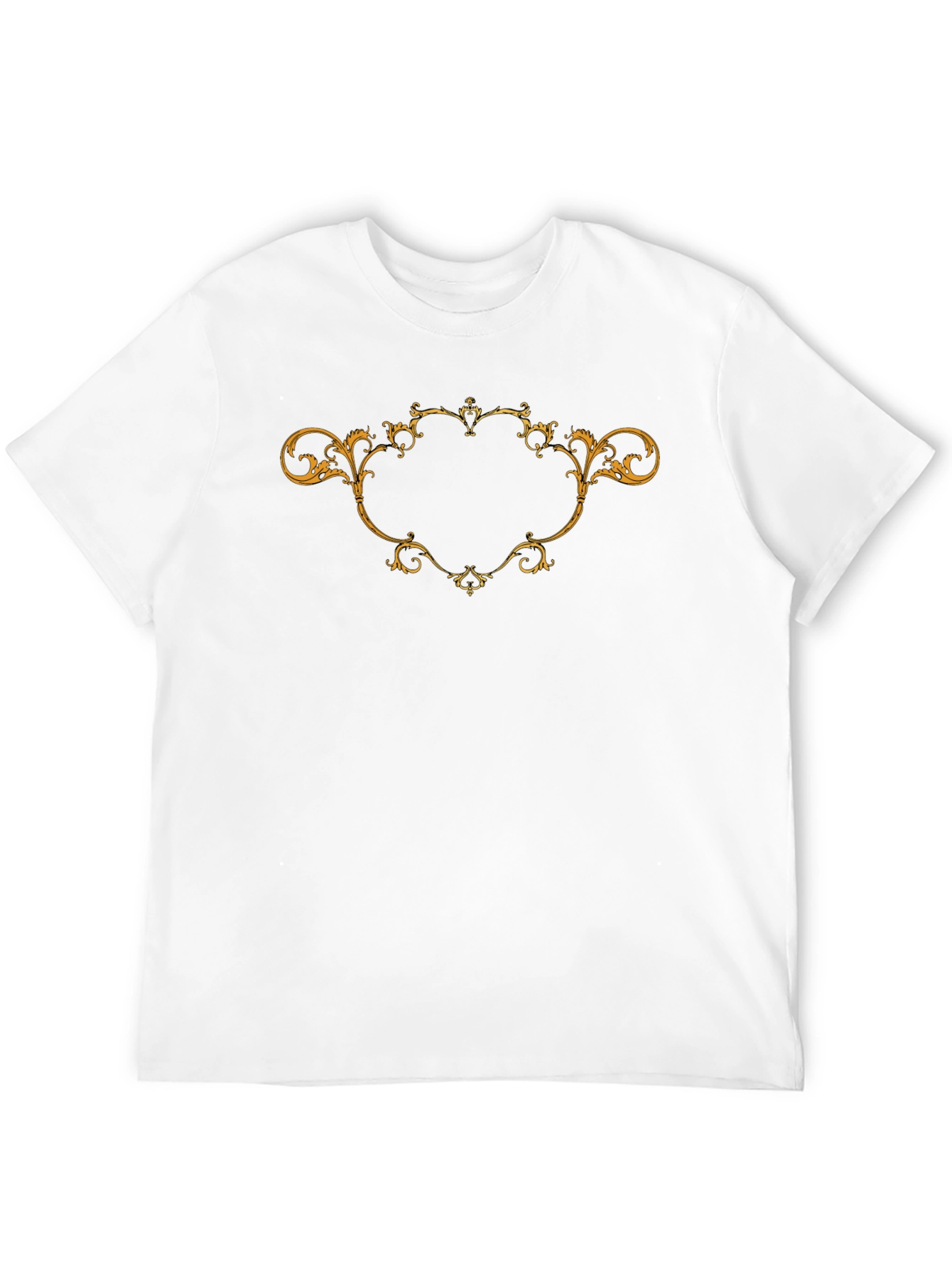 Elegant Scrollwork Graphic Tee - Classic Black T-Shirt