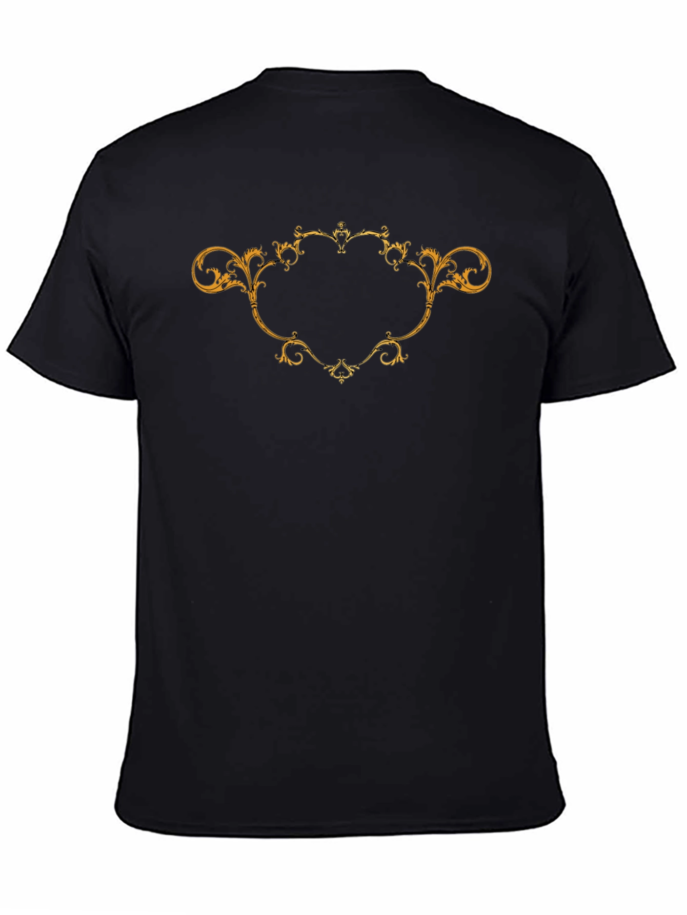 Elegant Scrollwork Graphic Tee - Classic Black T-Shirt