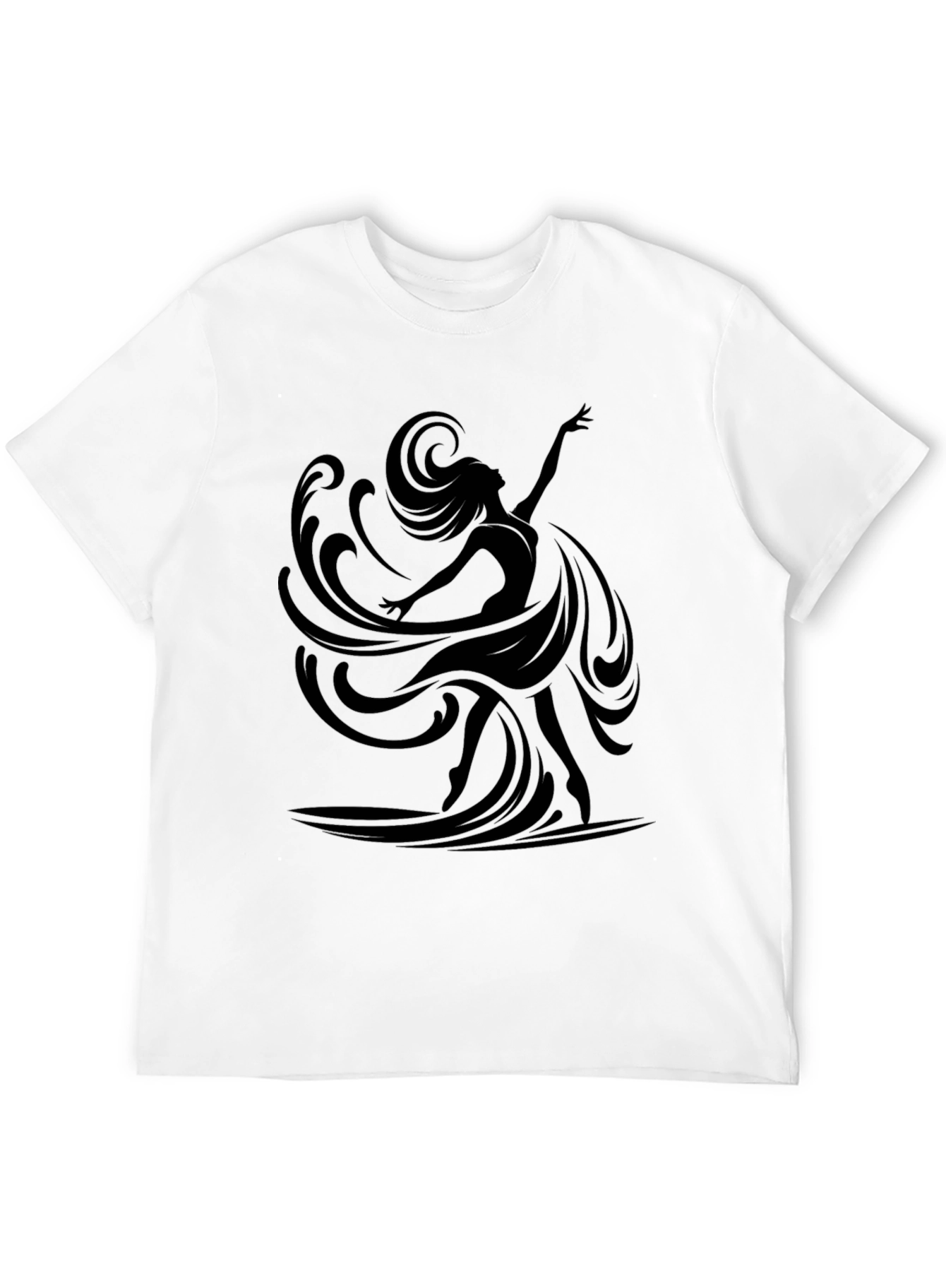 Elegant Dancer Graphic Black T-Shirt