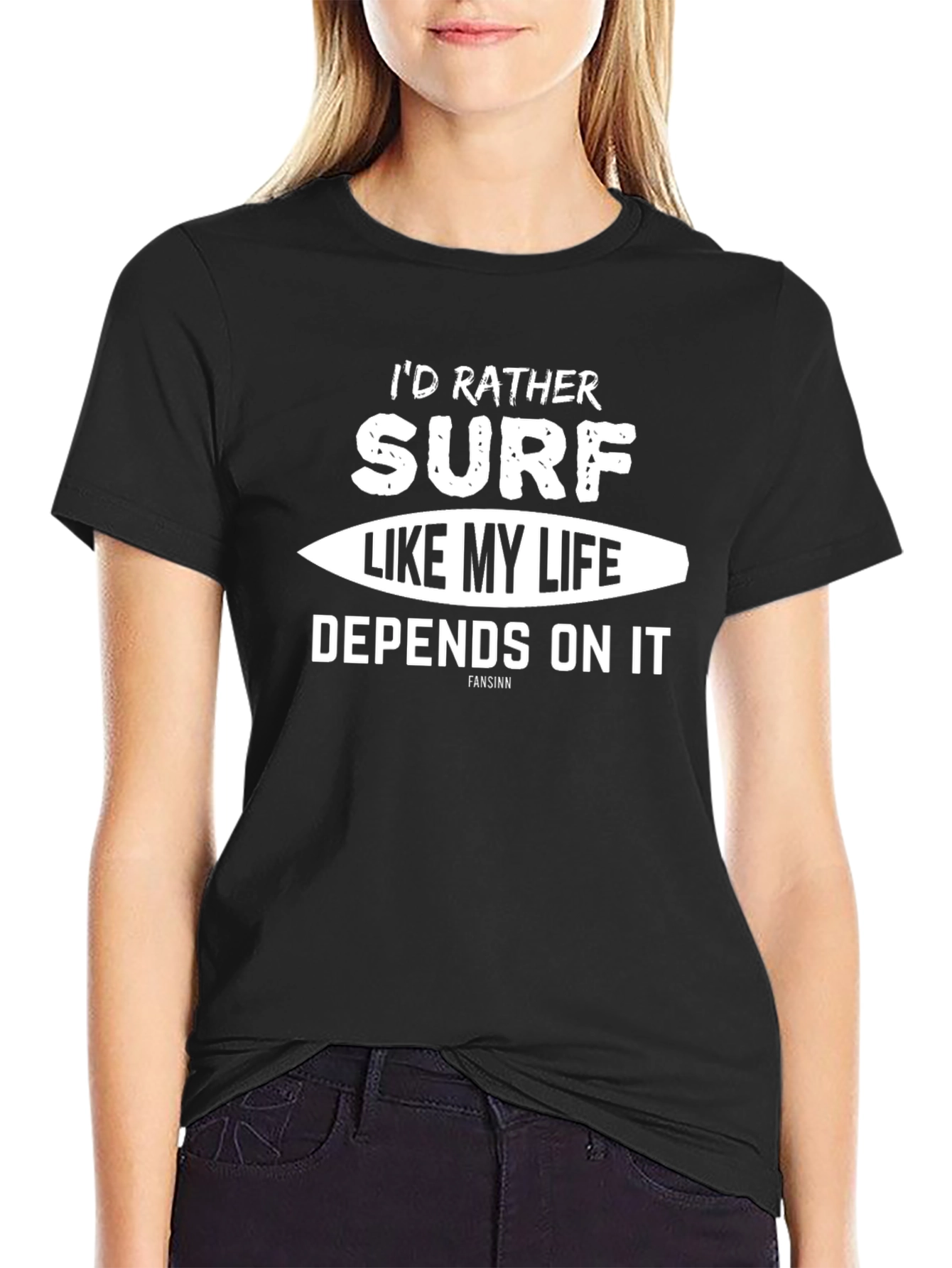 Surf Life T-Shirt - Black Cotton Tee