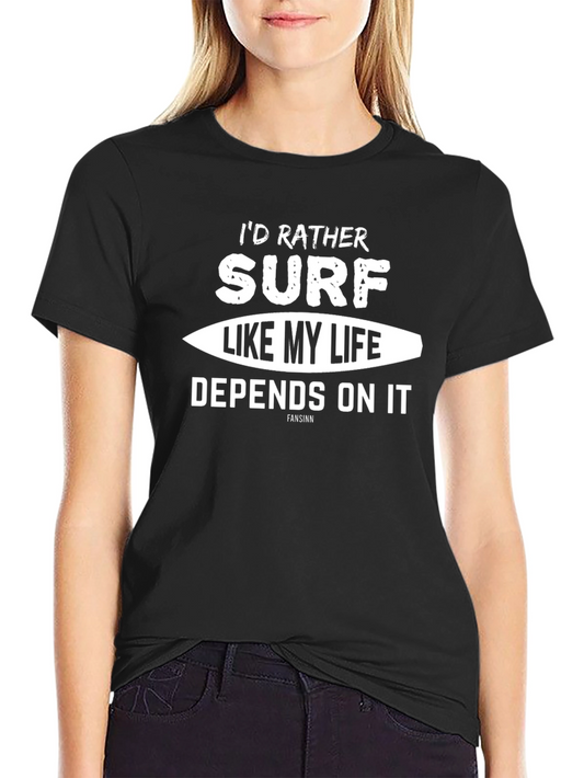 Surf Life T-Shirt - Black Cotton Tee