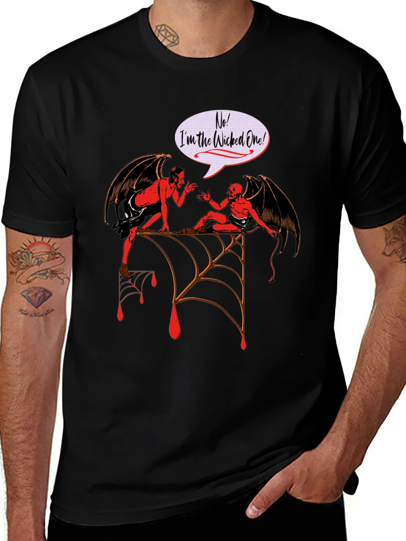 Wicked One Graphic Tee - Halloween Devil Design