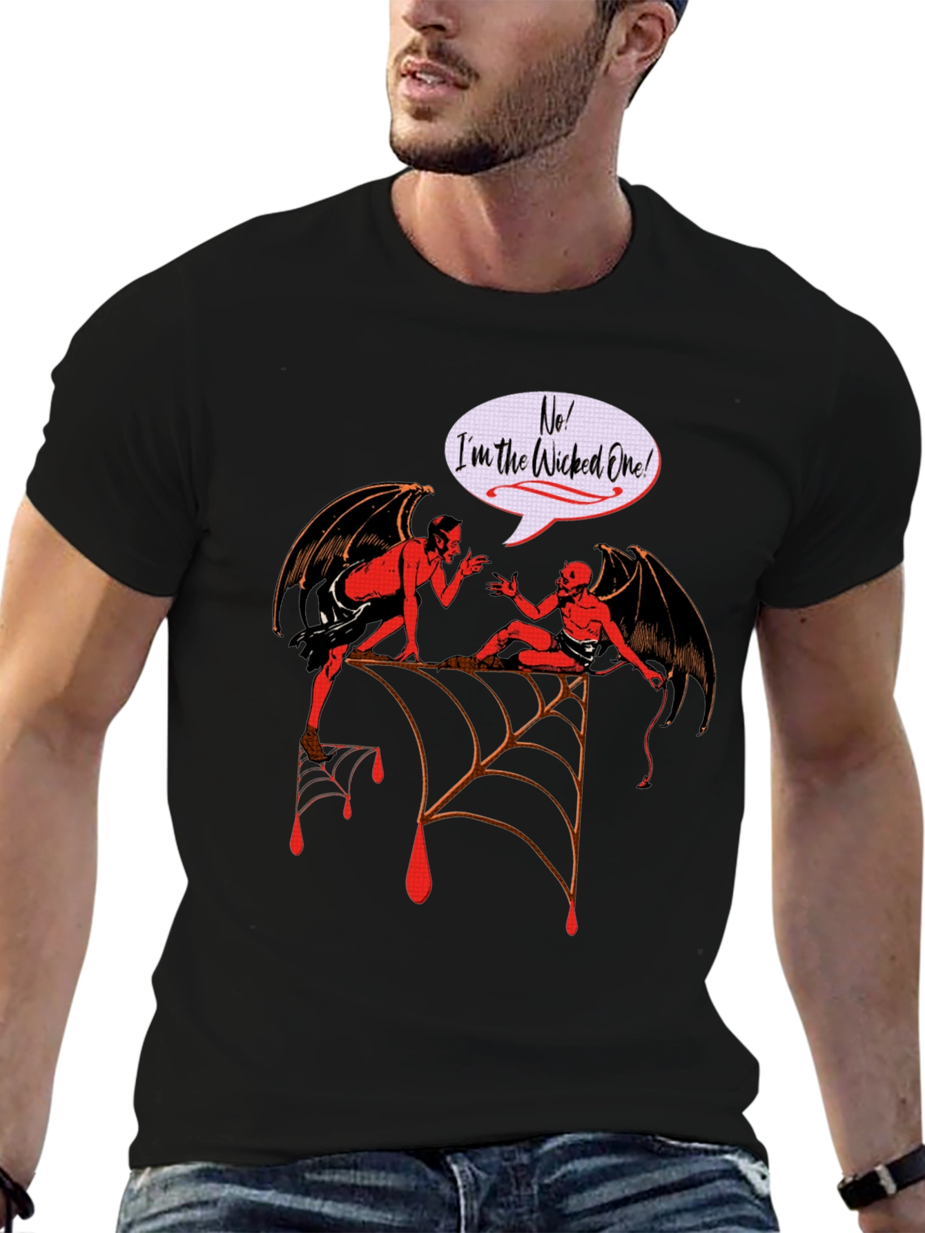 Wicked One Graphic Tee - Halloween Devil Design