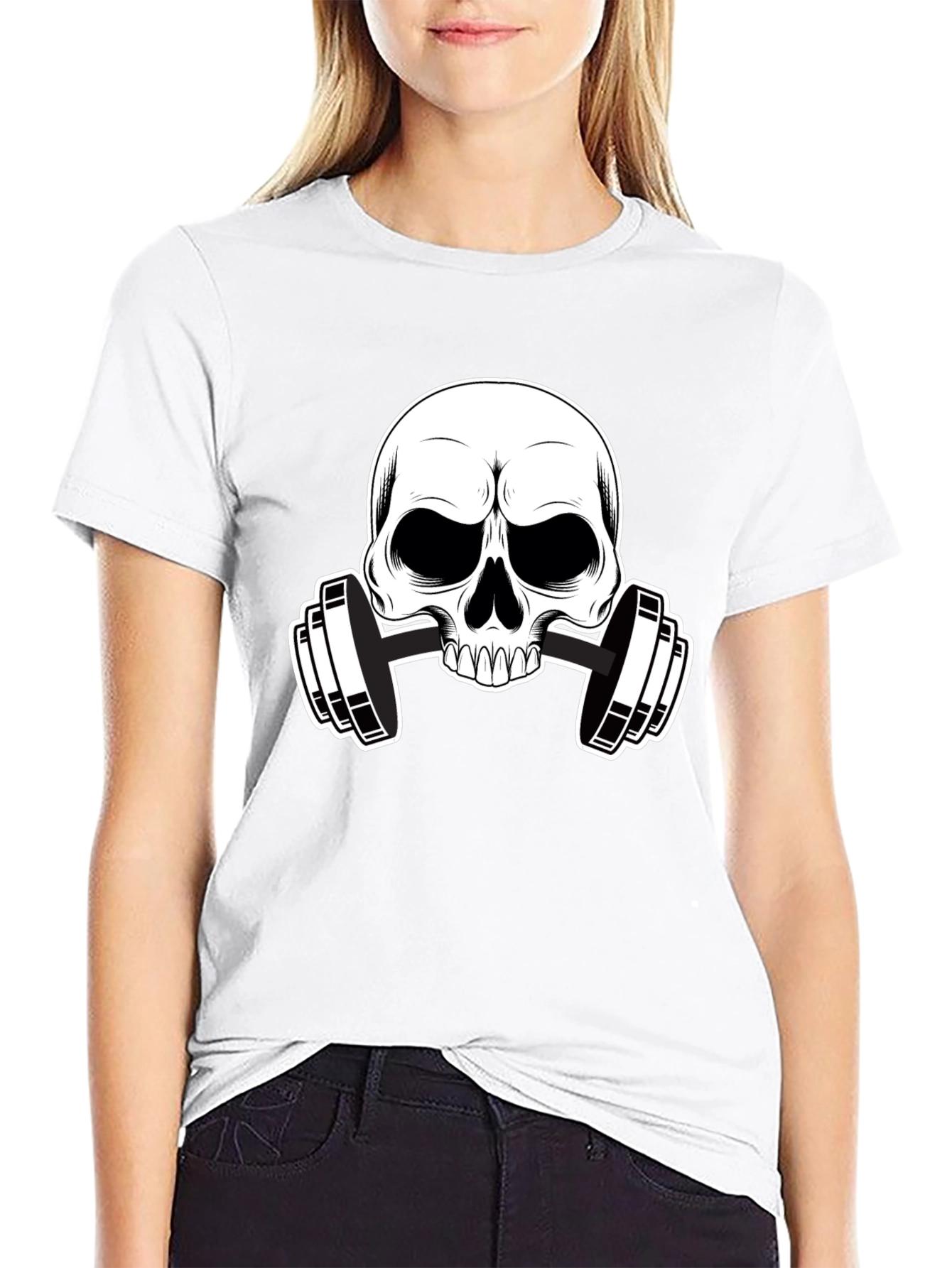 Skull & Barbell Graphic T-Shirt - Gym Ready!