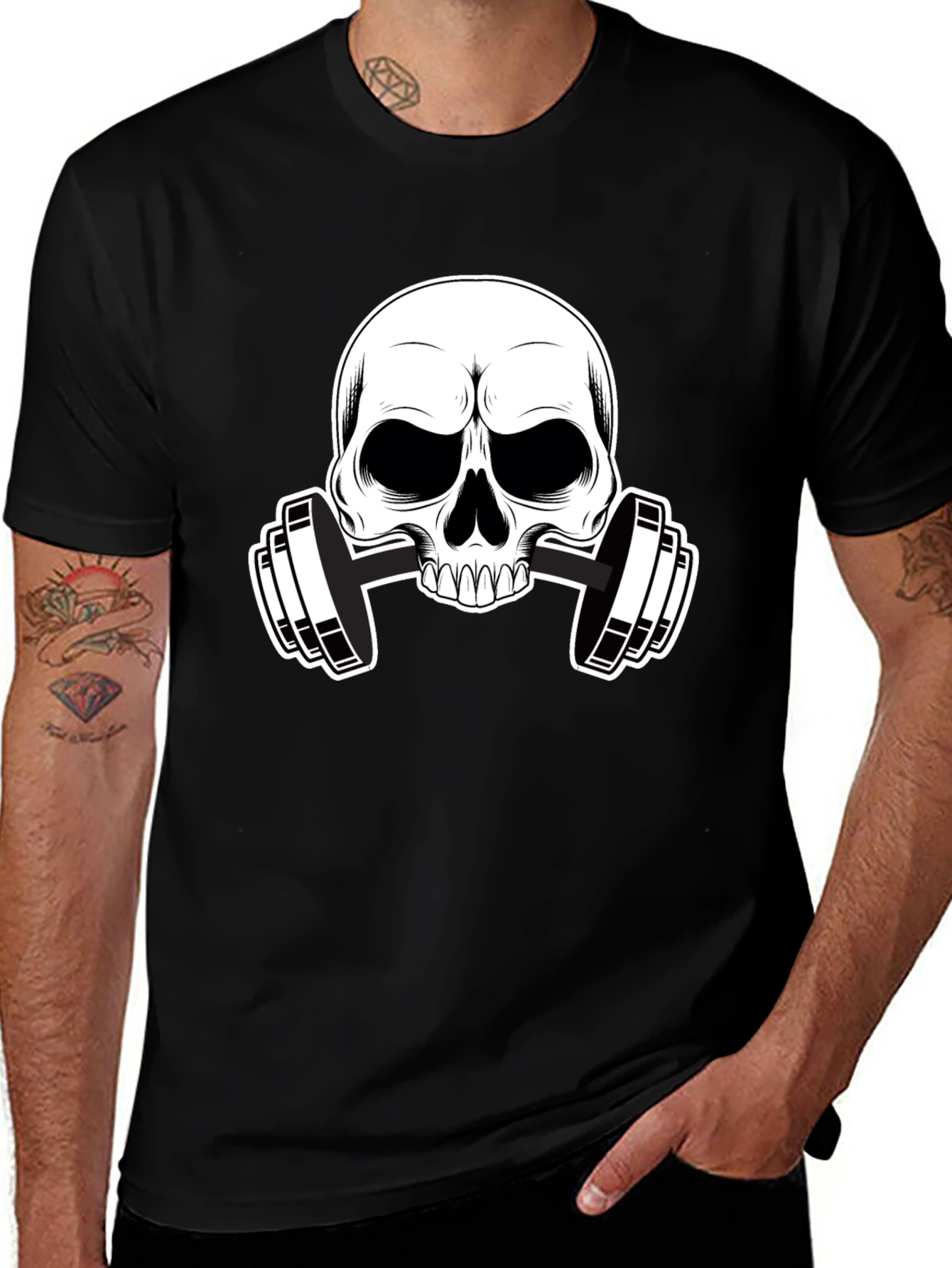 Skull & Barbell Graphic T-Shirt - Gym Ready!