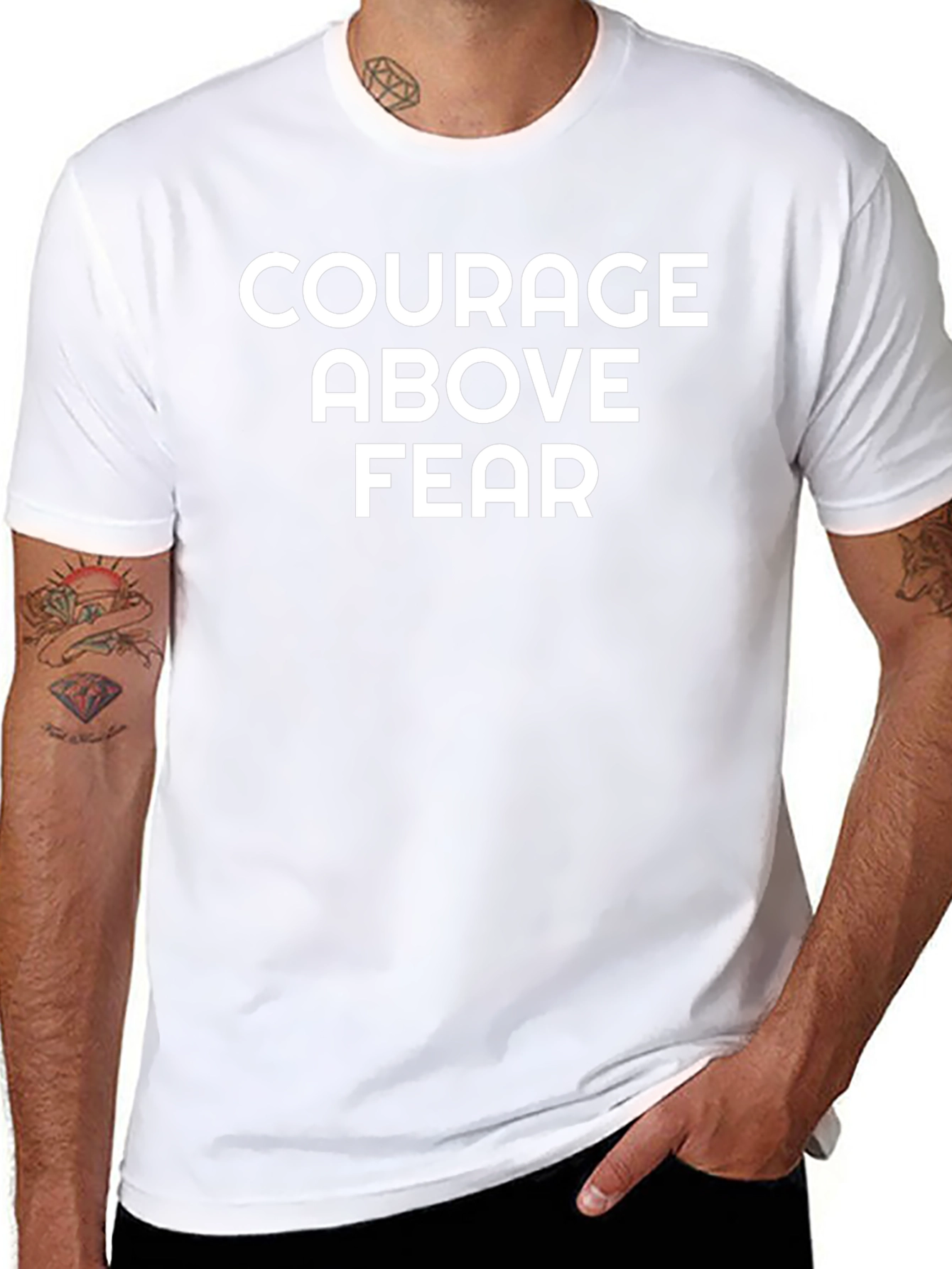 Courage Above Fear Graphic Tee - Motivational Shirt