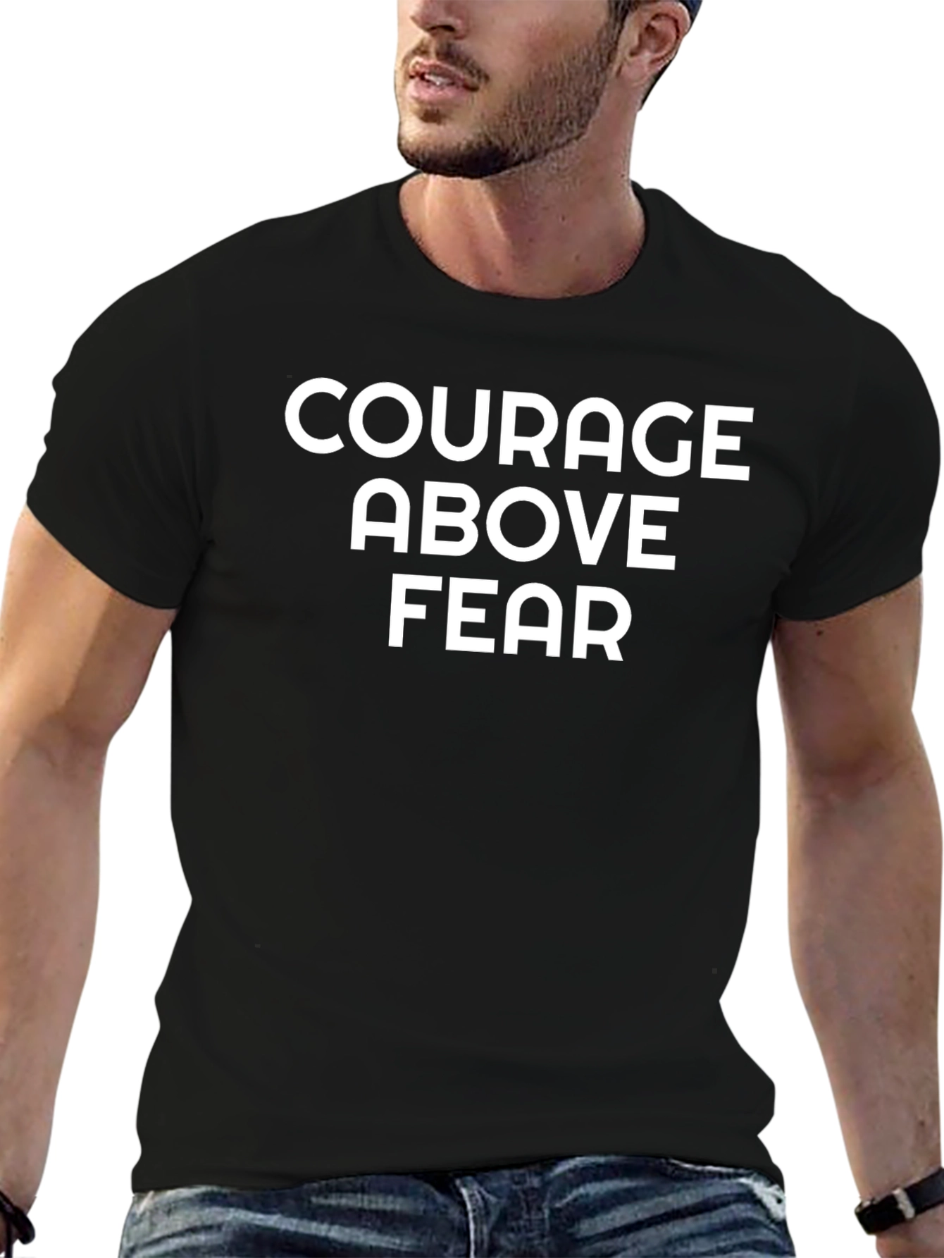 Courage Above Fear Graphic Tee - Motivational Shirt