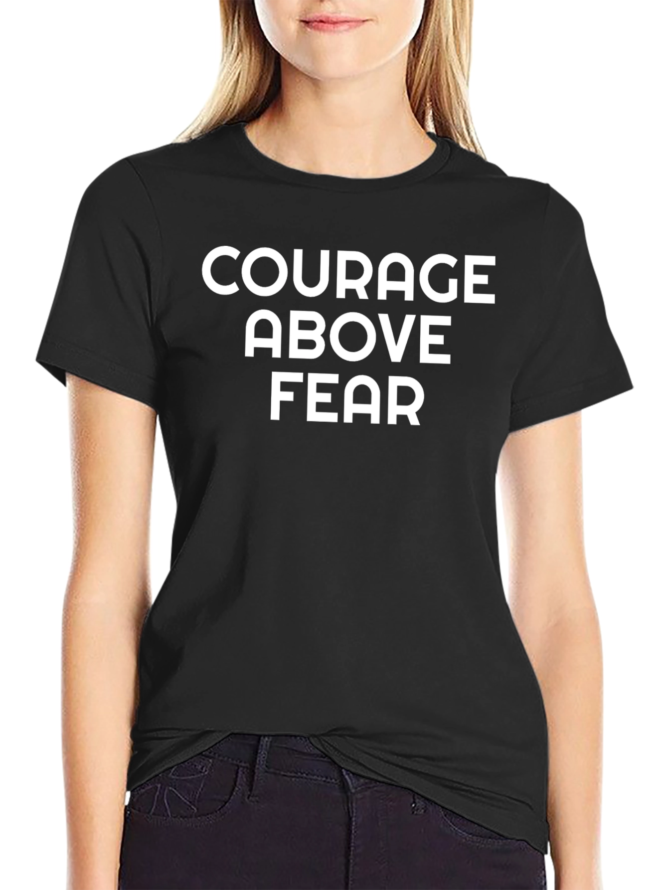 Courage Above Fear Graphic Tee - Motivational Shirt