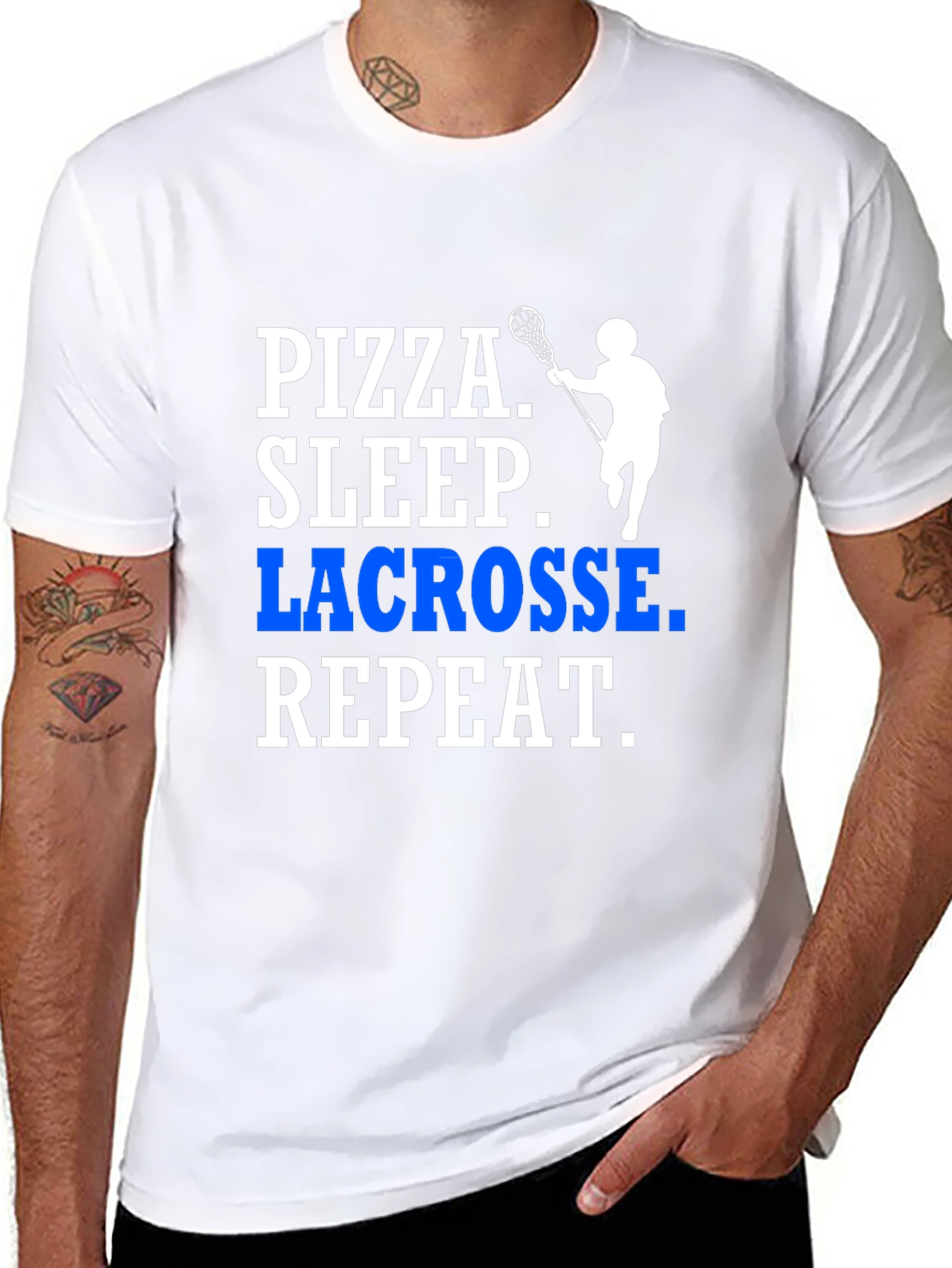 Pizza Sleep Lacrosse Repeat T-Shirt