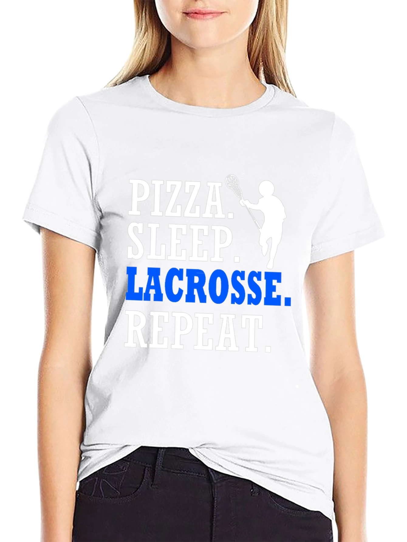 Pizza Sleep Lacrosse Repeat T-Shirt