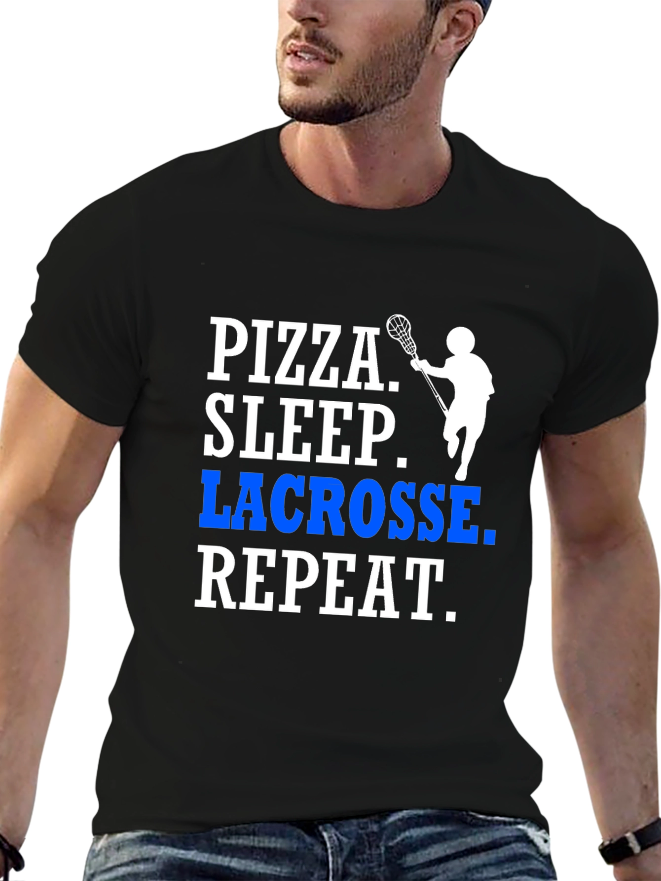 Pizza Sleep Lacrosse Repeat T-Shirt
