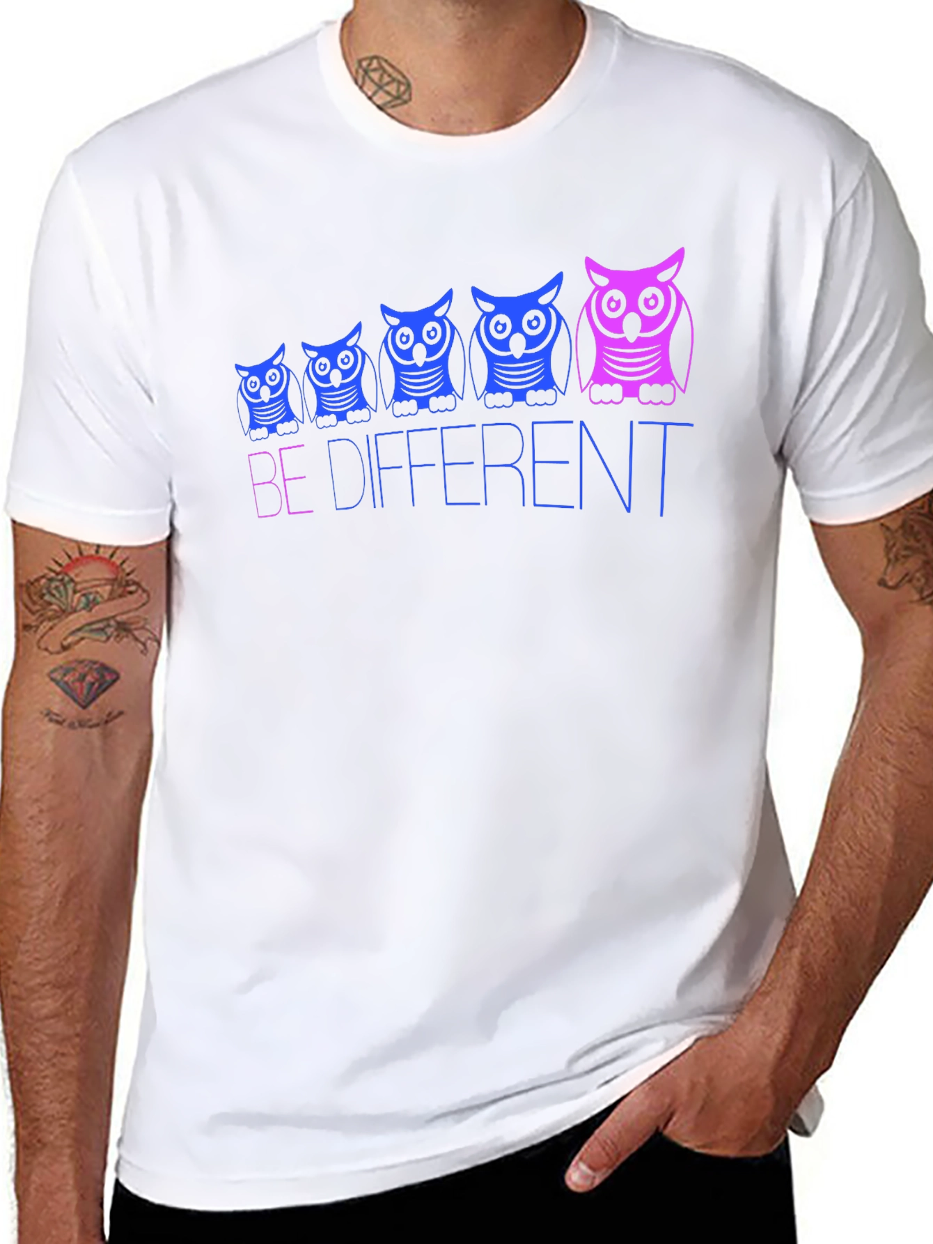 Be Different Owl Graphic Tee - Black