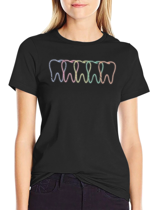 Dental Rainbow Teeth T-Shirt - Stylish Dentist Tee