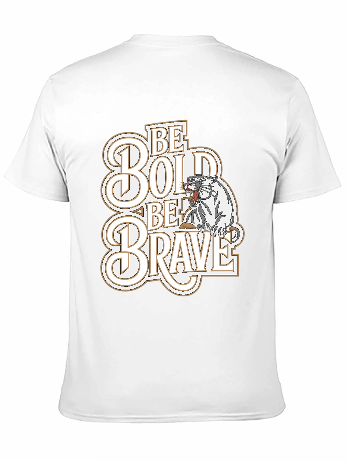 Be Bold Be Brave Graphic Tee - Tiger Design