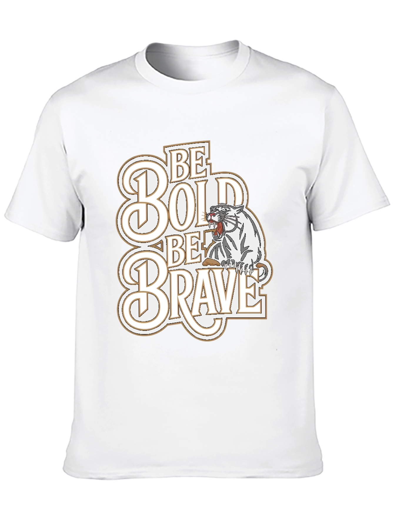 Be Bold Be Brave Graphic Tee - Tiger Design