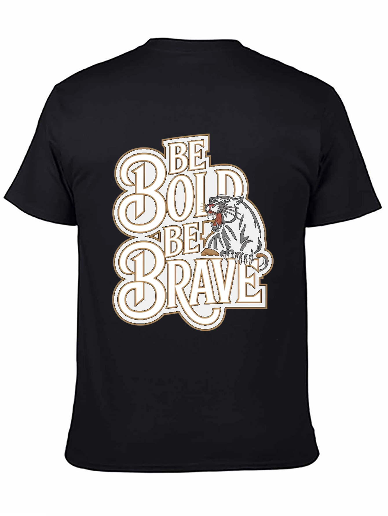 Be Bold Be Brave Graphic Tee - Tiger Design