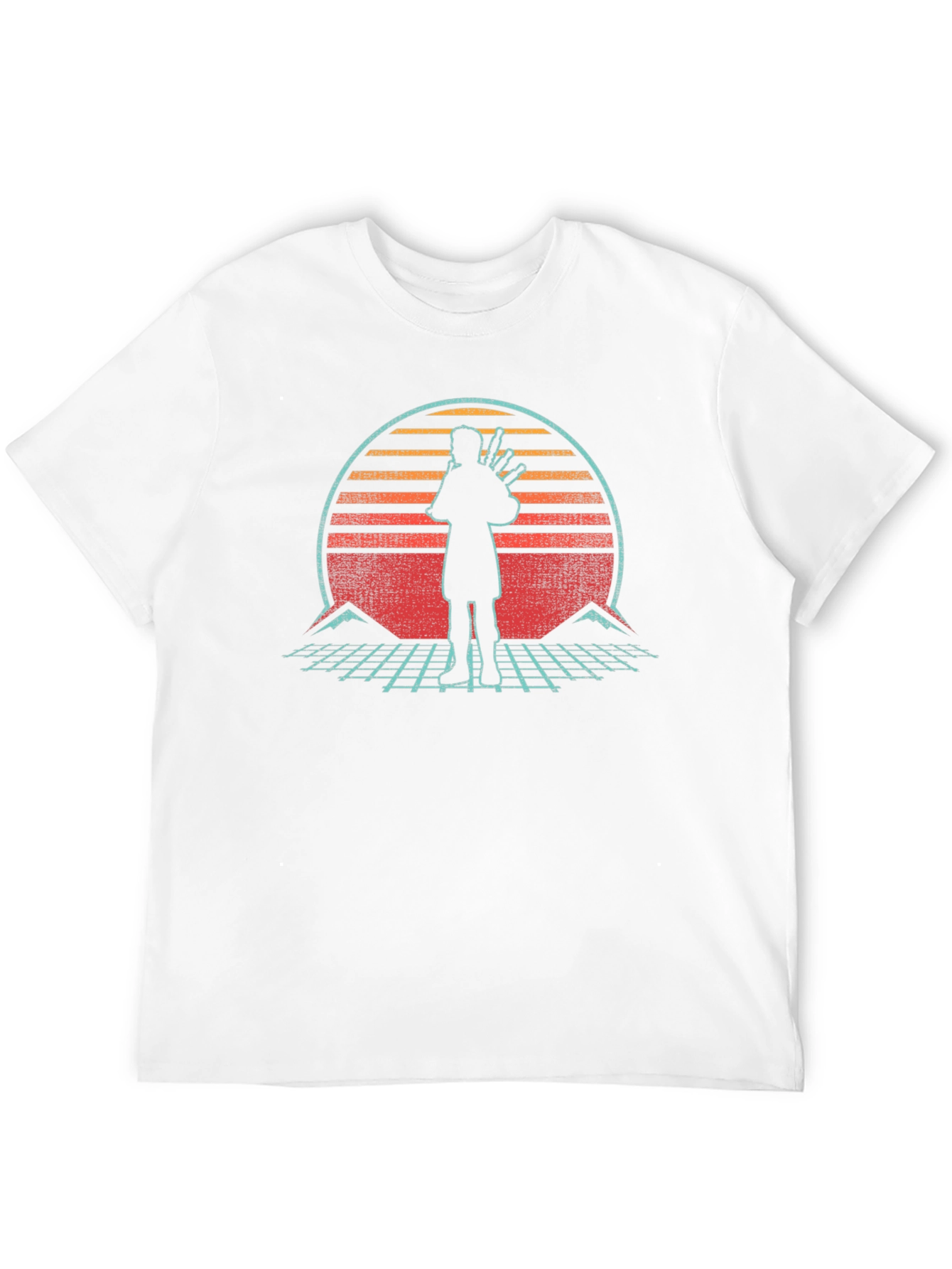 Bagpiper Synthwave T-Shirt - Retro Music Tee
