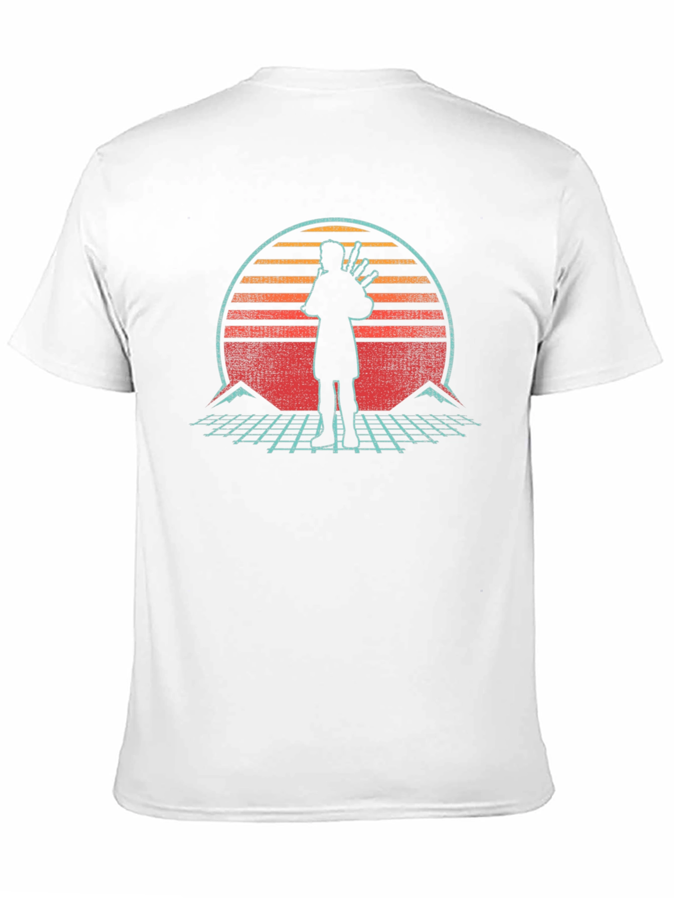 Bagpiper Synthwave T-Shirt - Retro Music Tee
