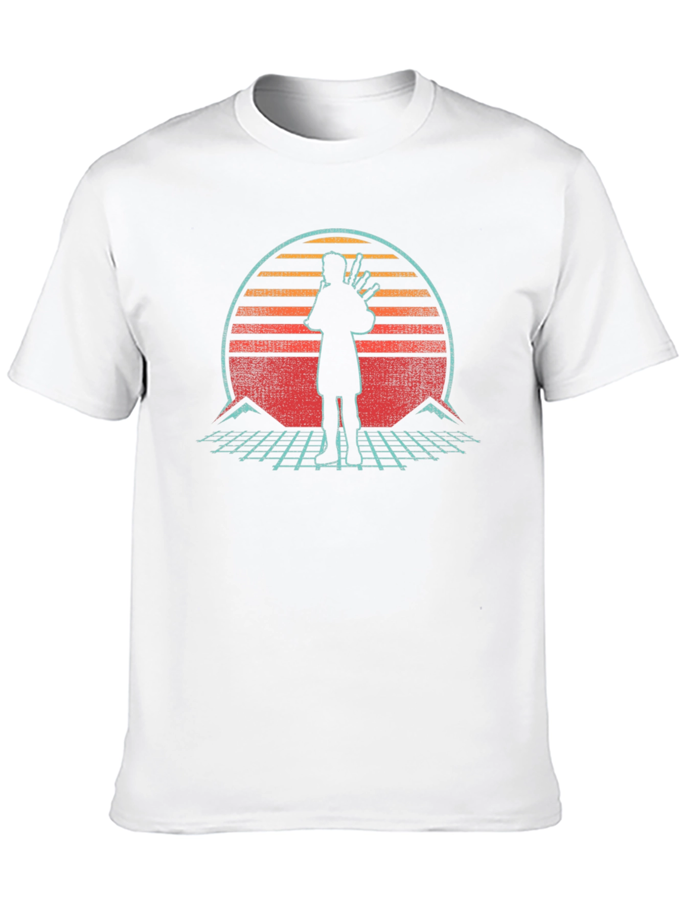 Bagpiper Synthwave T-Shirt - Retro Music Tee