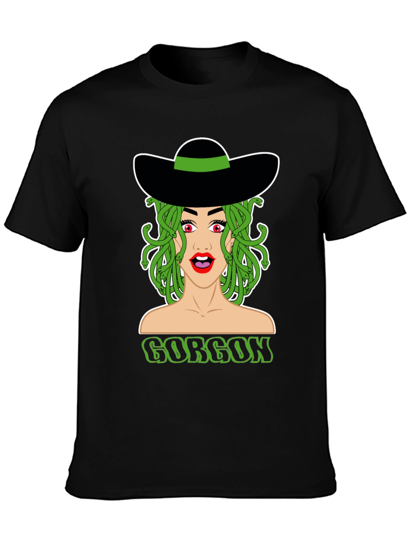 Medusa Gorgon Graphic Tee - Black Cotton T-Shirt