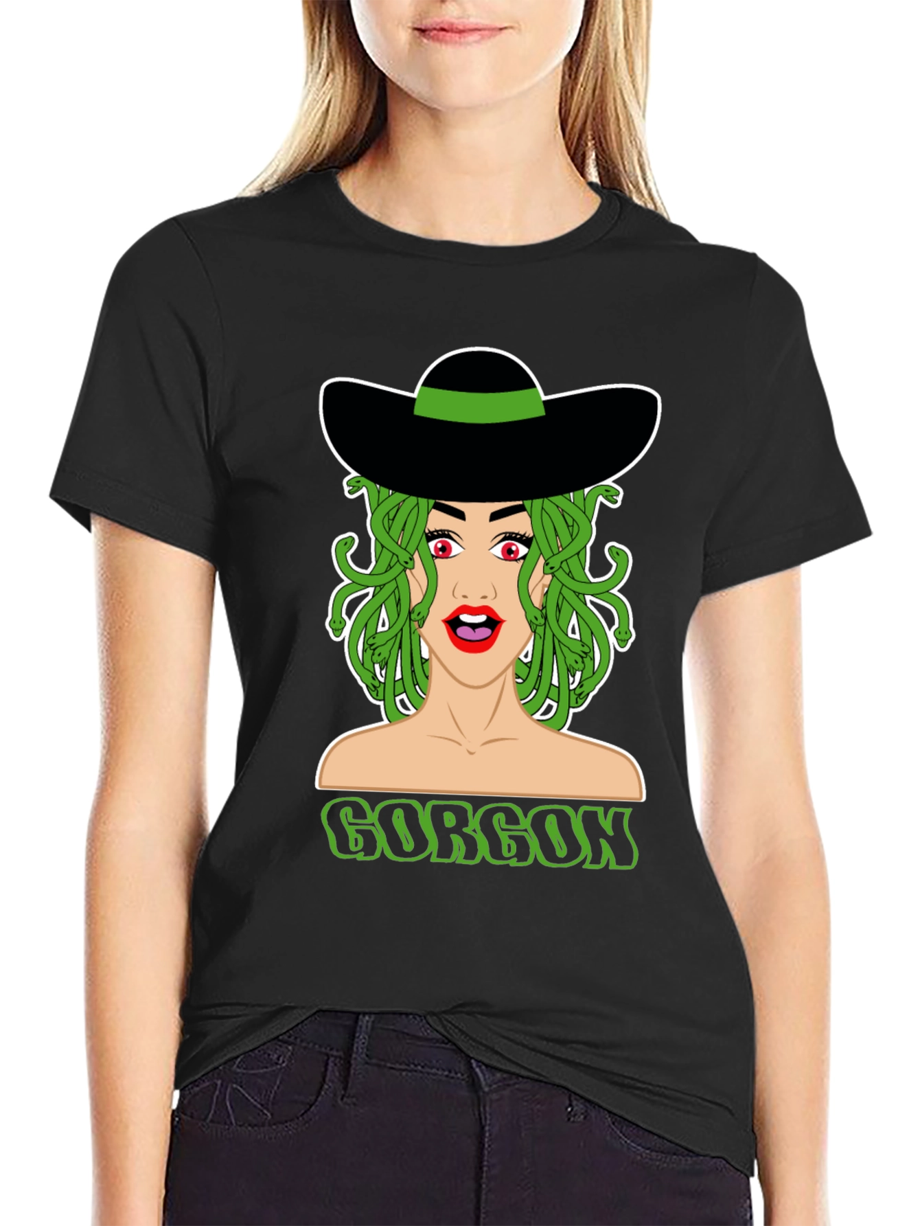 Medusa Gorgon Graphic Tee - Black Cotton T-Shirt