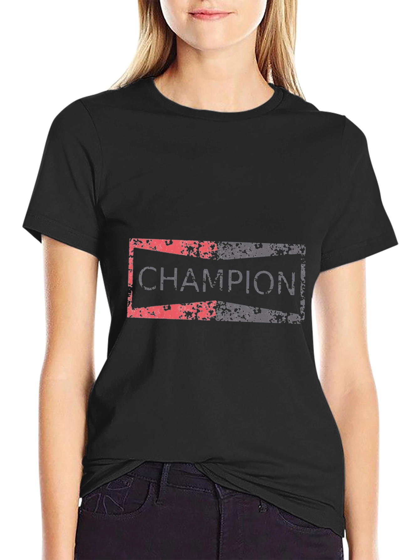 Champion Graphic Print Black T-Shirt
