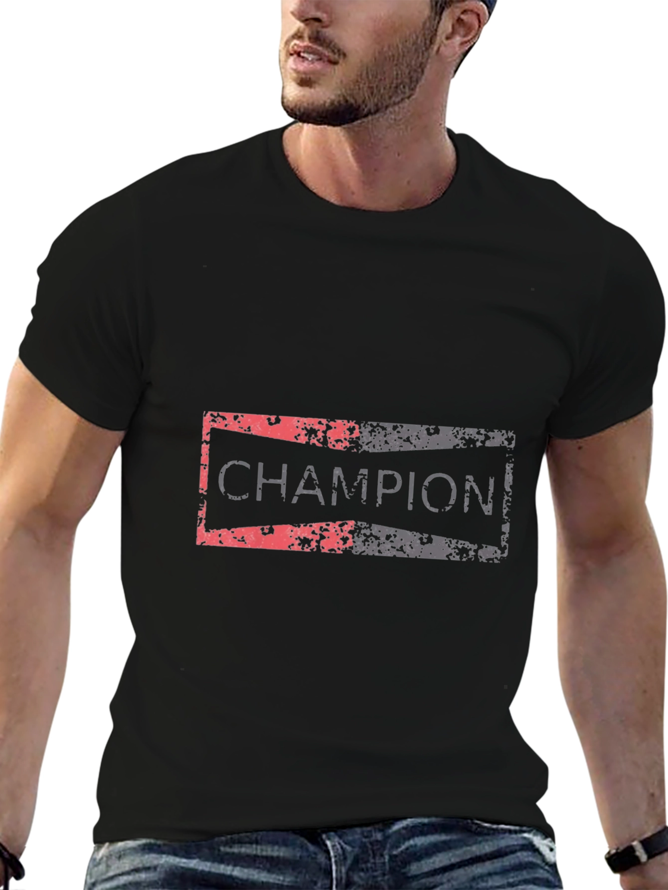 Champion Graphic Print Black T-Shirt