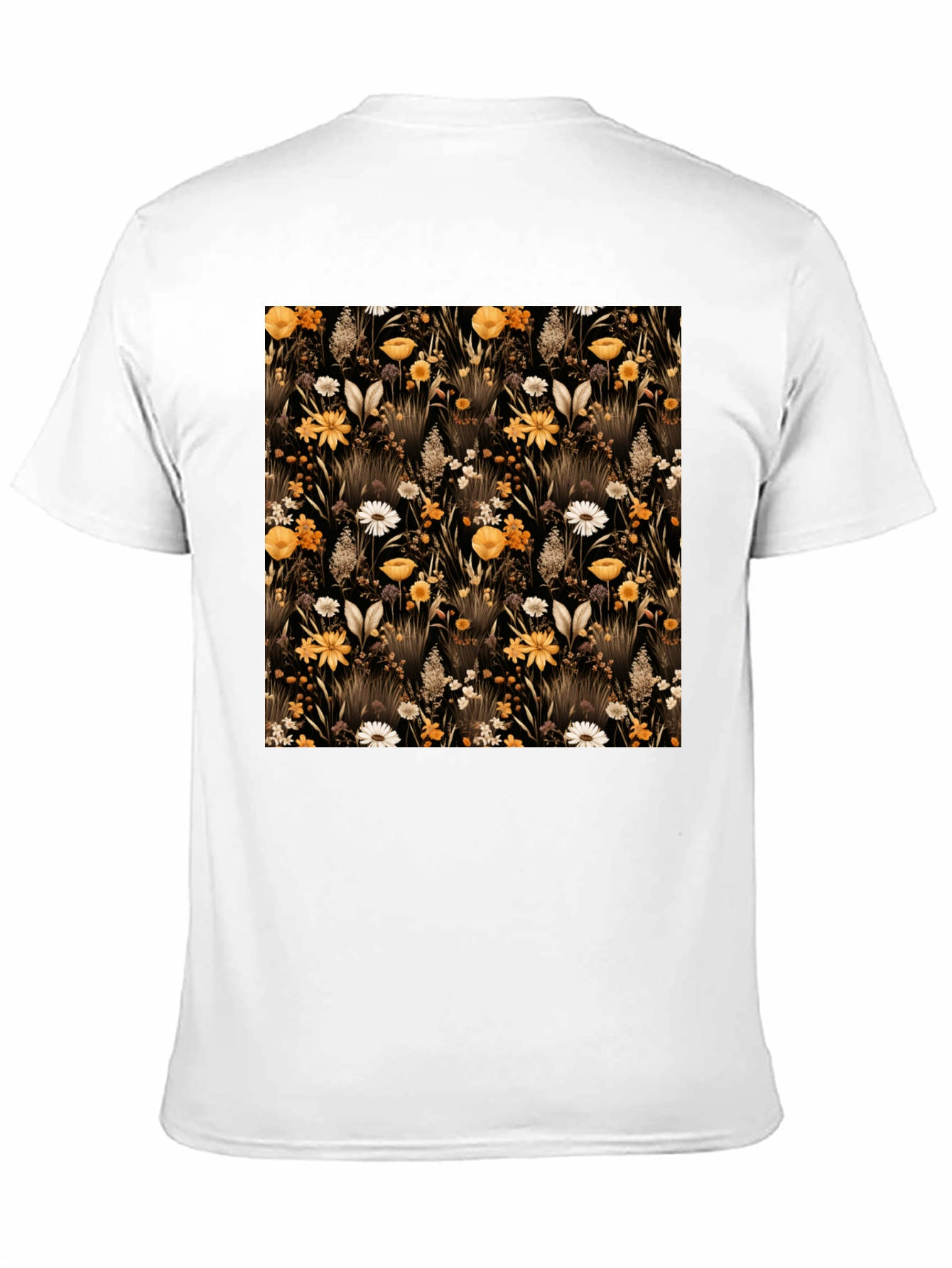 Floral Pattern Black T-Shirt