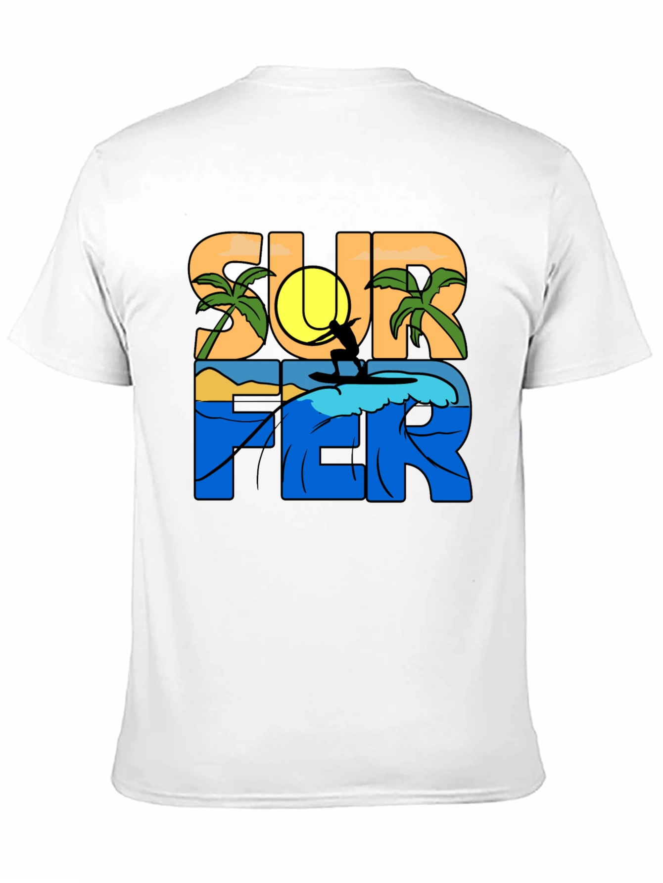 Surfer Graphic T-Shirt - Tropical Beach Vibe