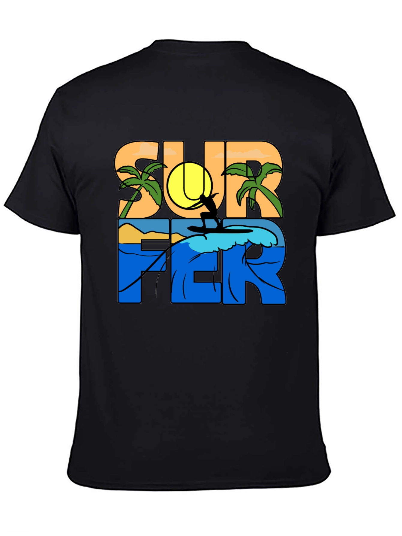 Surfer Graphic T-Shirt - Tropical Beach Vibe