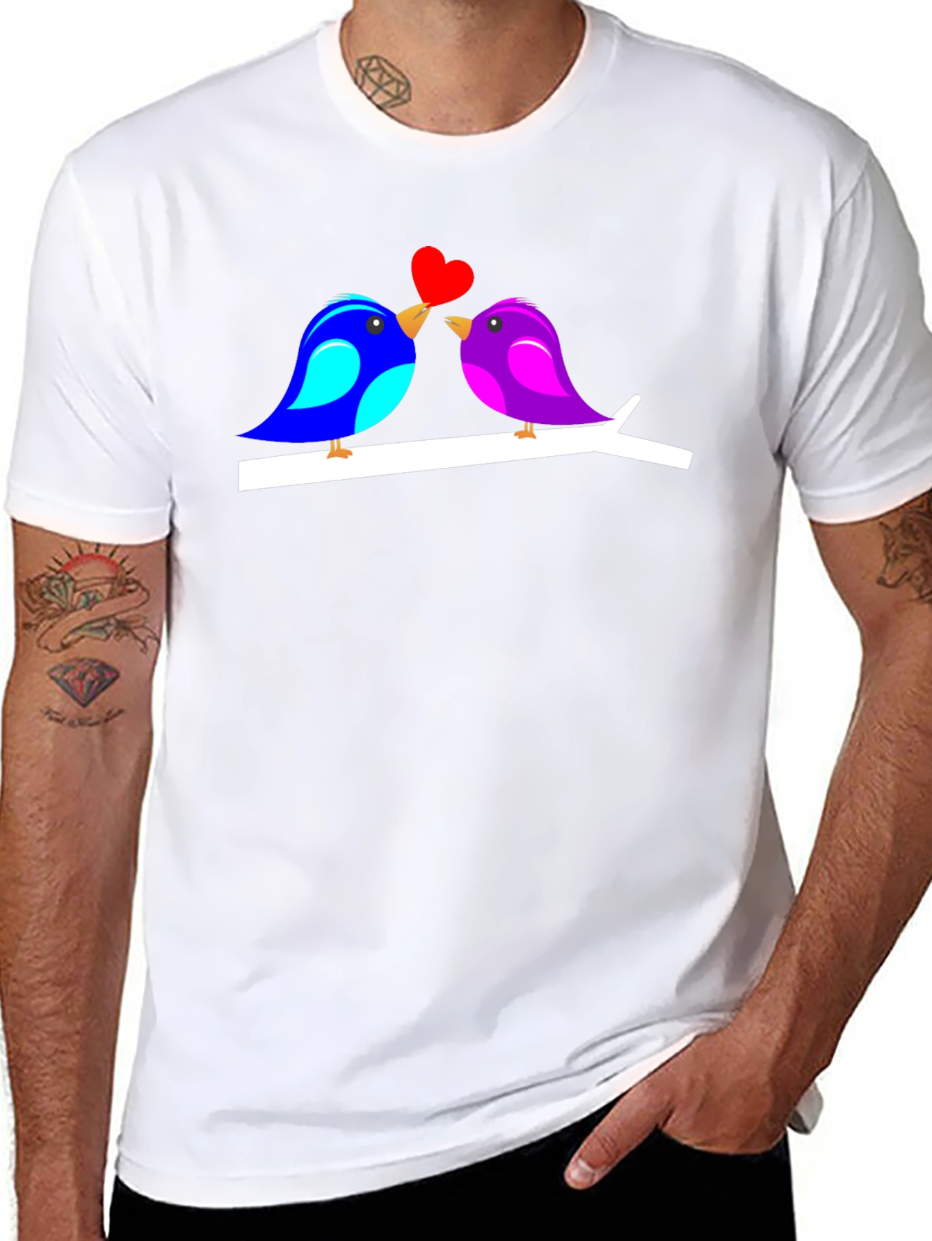 Love Birds Graphic T-Shirt Cute Couple Tee