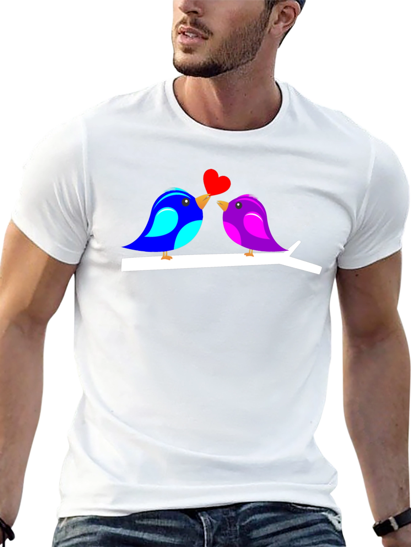 Love Birds Graphic T-Shirt Cute Couple Tee