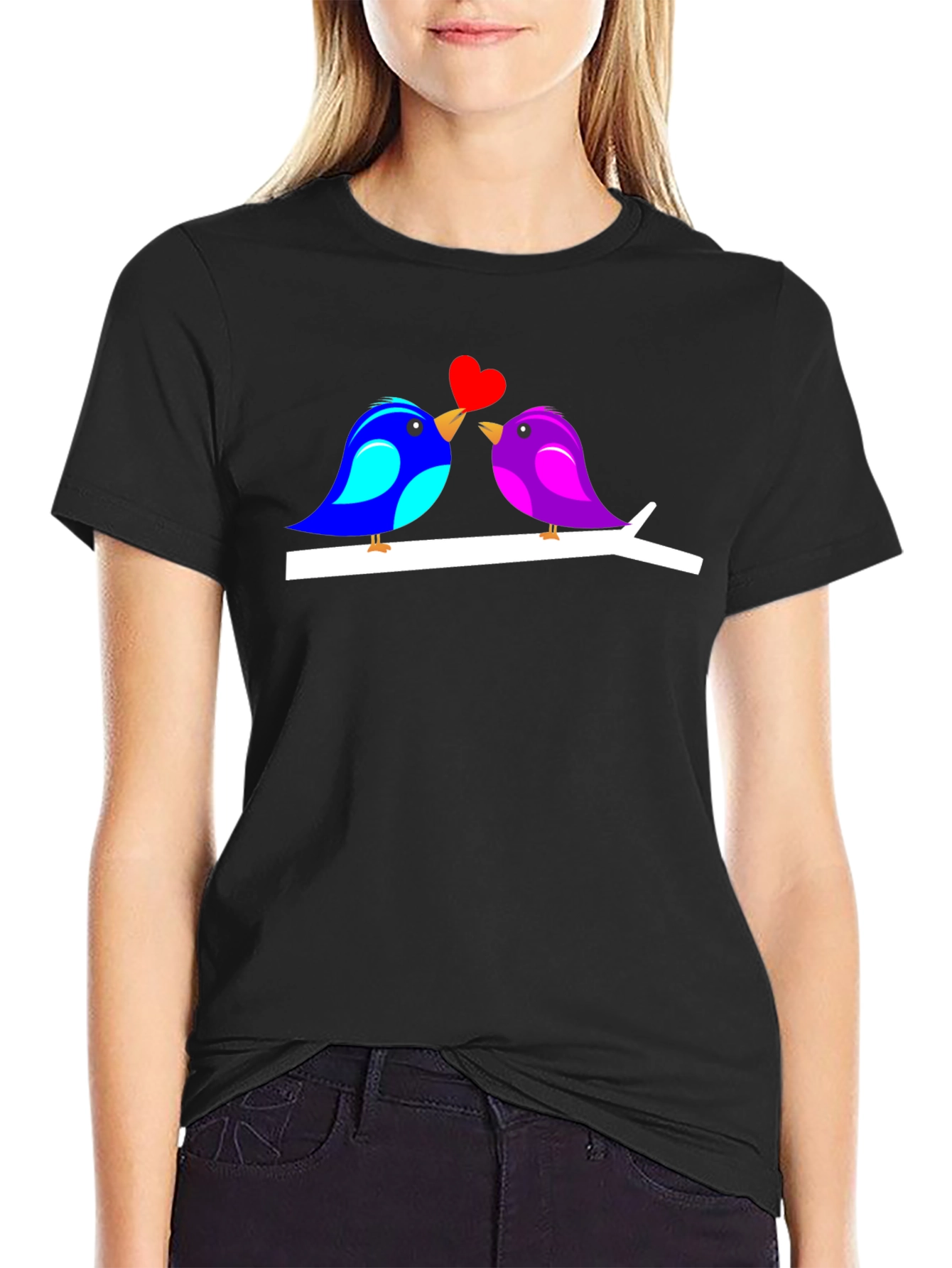 Love Birds Graphic T-Shirt Cute Couple Tee