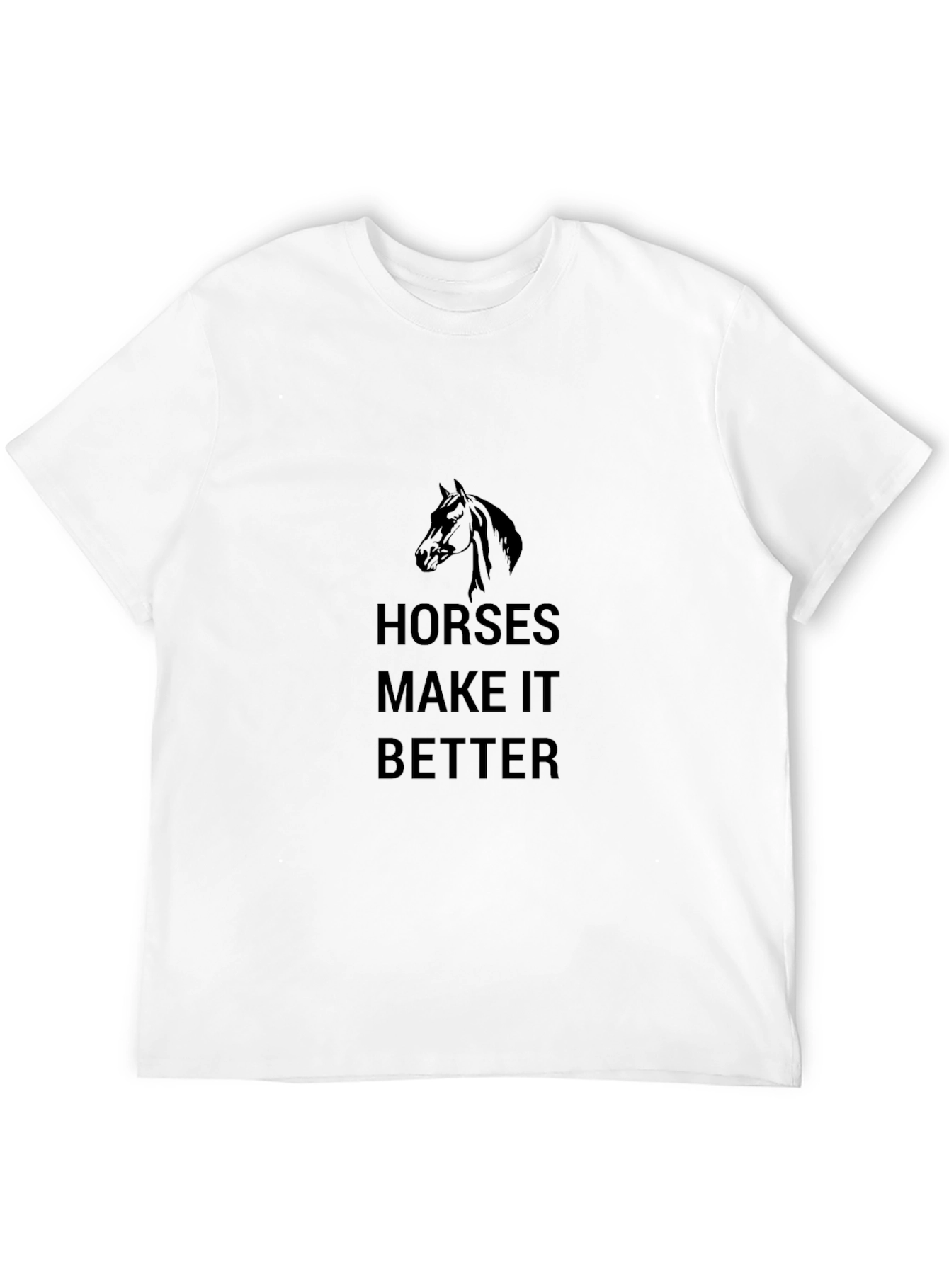 Horses Make It Better Mens Black Graphic Tee