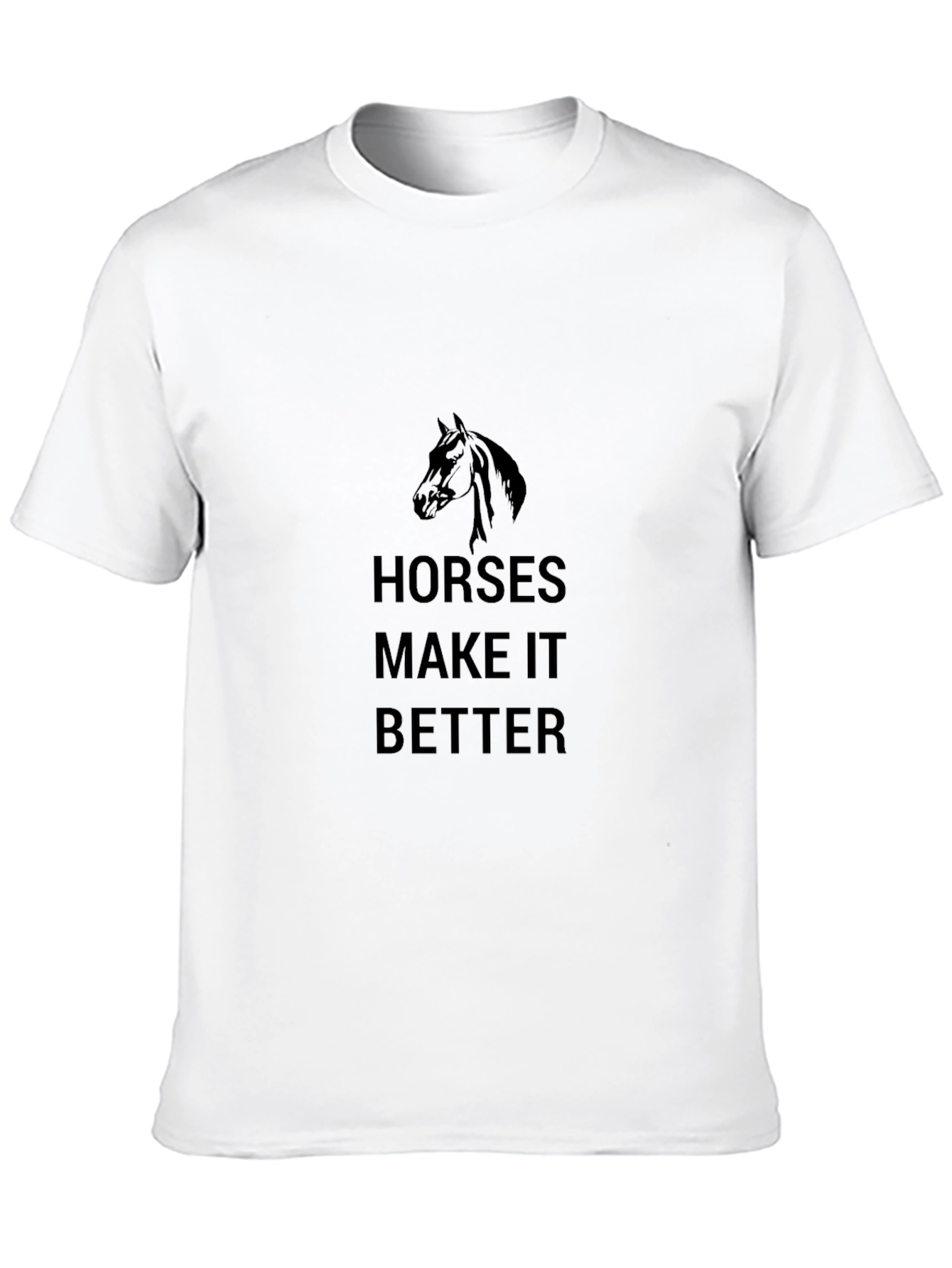 Horses Make It Better Mens Black Graphic Tee