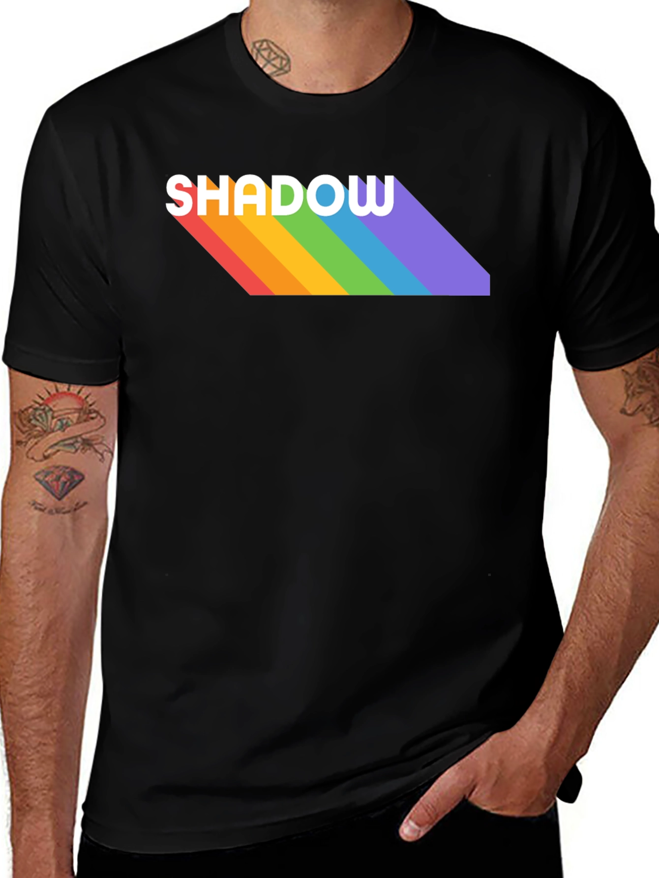 Rainbow Shadow Tee - Stylish Graphic T-Shirt