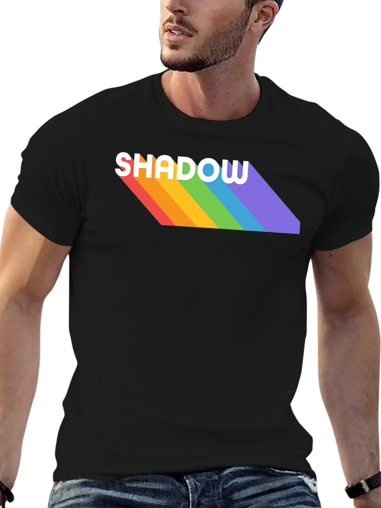 Rainbow Shadow Tee - Stylish Graphic T-Shirt