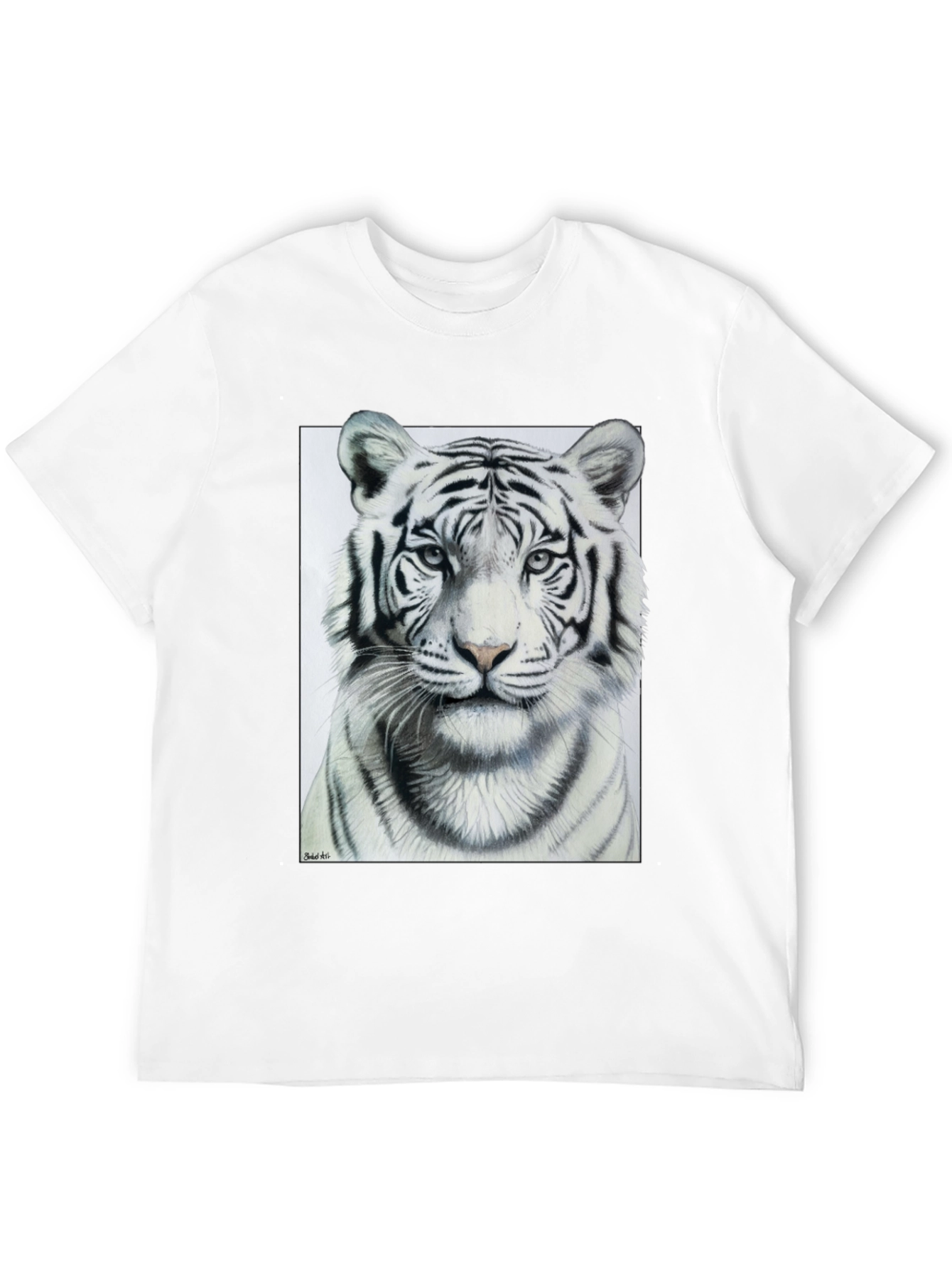 White Tiger Graphic Tee - Mens Black T-Shirt