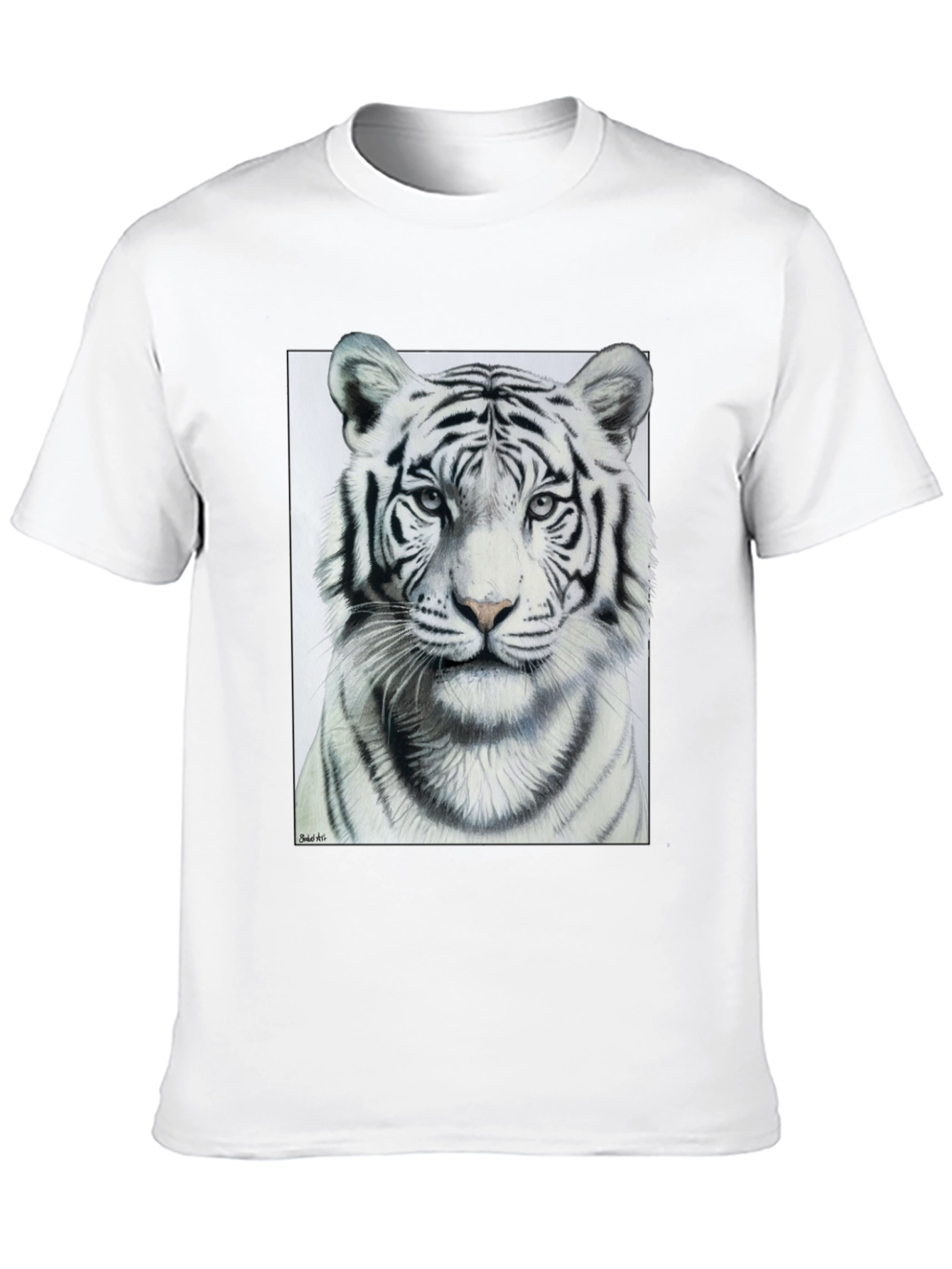 White Tiger Graphic Tee - Mens Black T-Shirt
