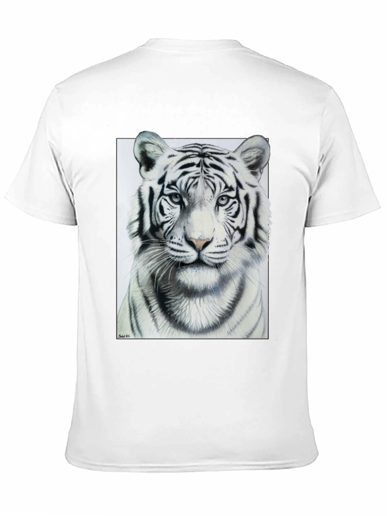 White Tiger Graphic Tee - Mens Black T-Shirt