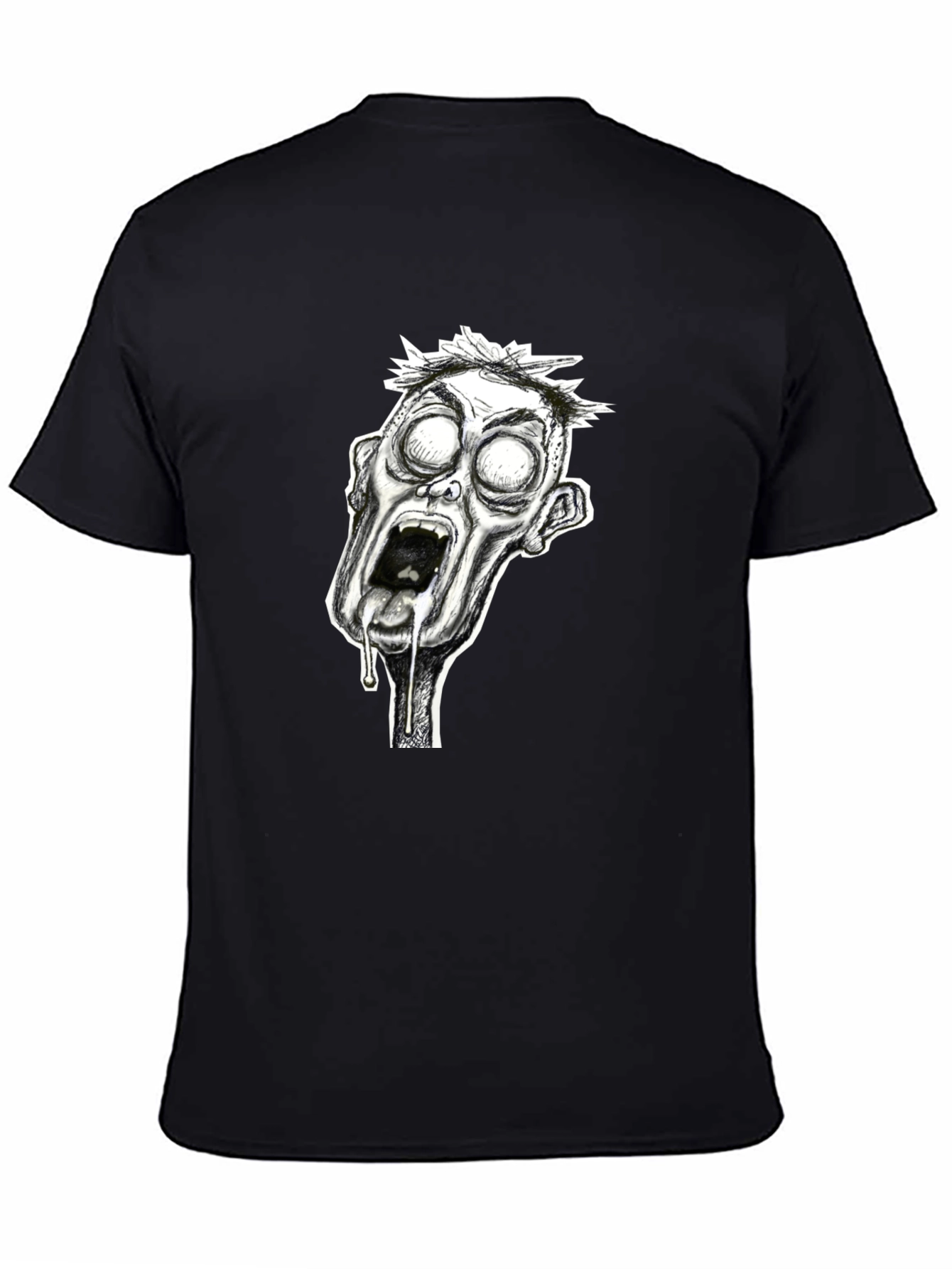 Zombie Graphic Print Black T-Shirt