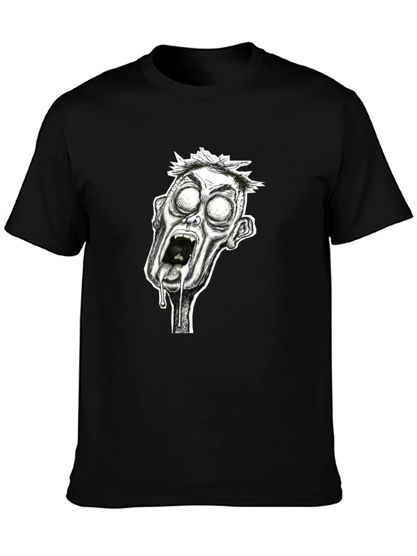 Zombie Graphic Print Black T-Shirt