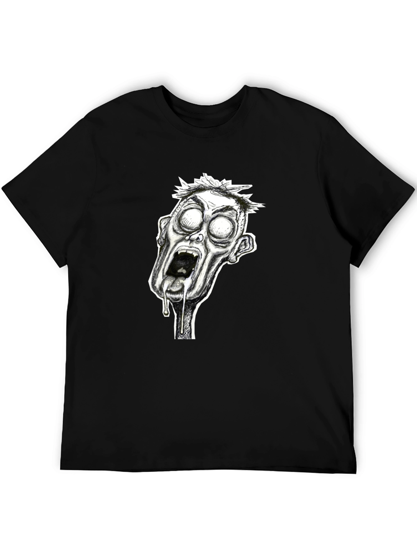 Zombie Graphic Print Black T-Shirt
