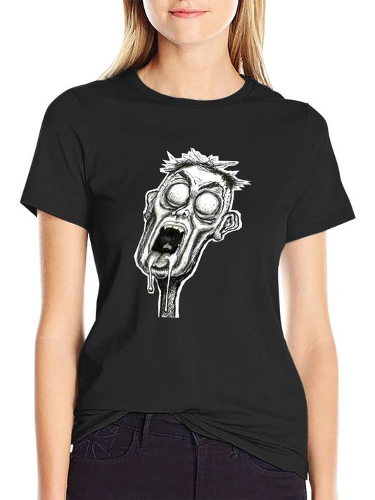 Zombie Graphic Print Black T-Shirt