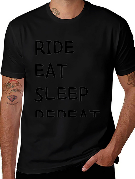 Ride Eat Sleep Repeat Black T-Shirt